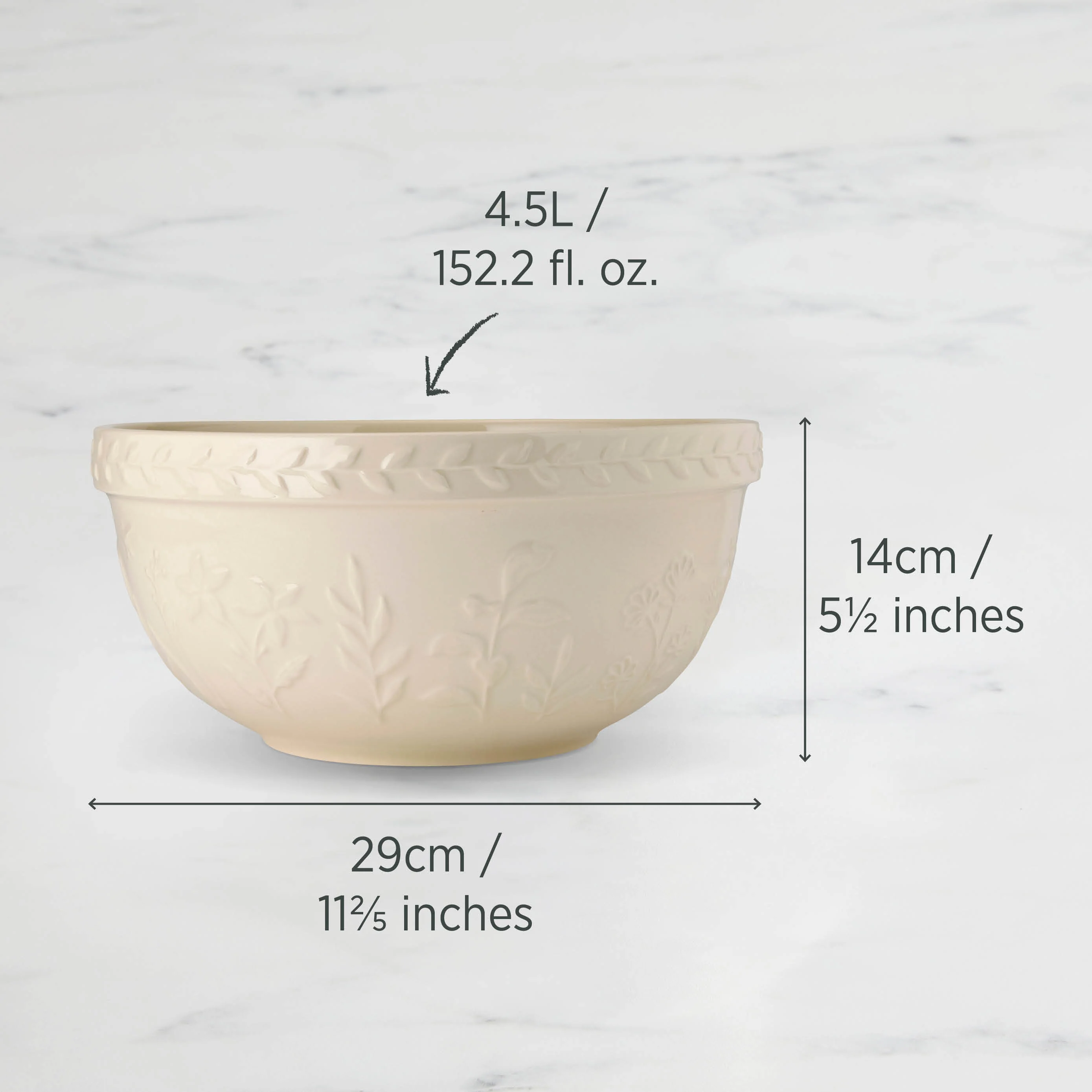 Mixing Bowl 29 x 14cm 4.5L Vanilla - Image 3