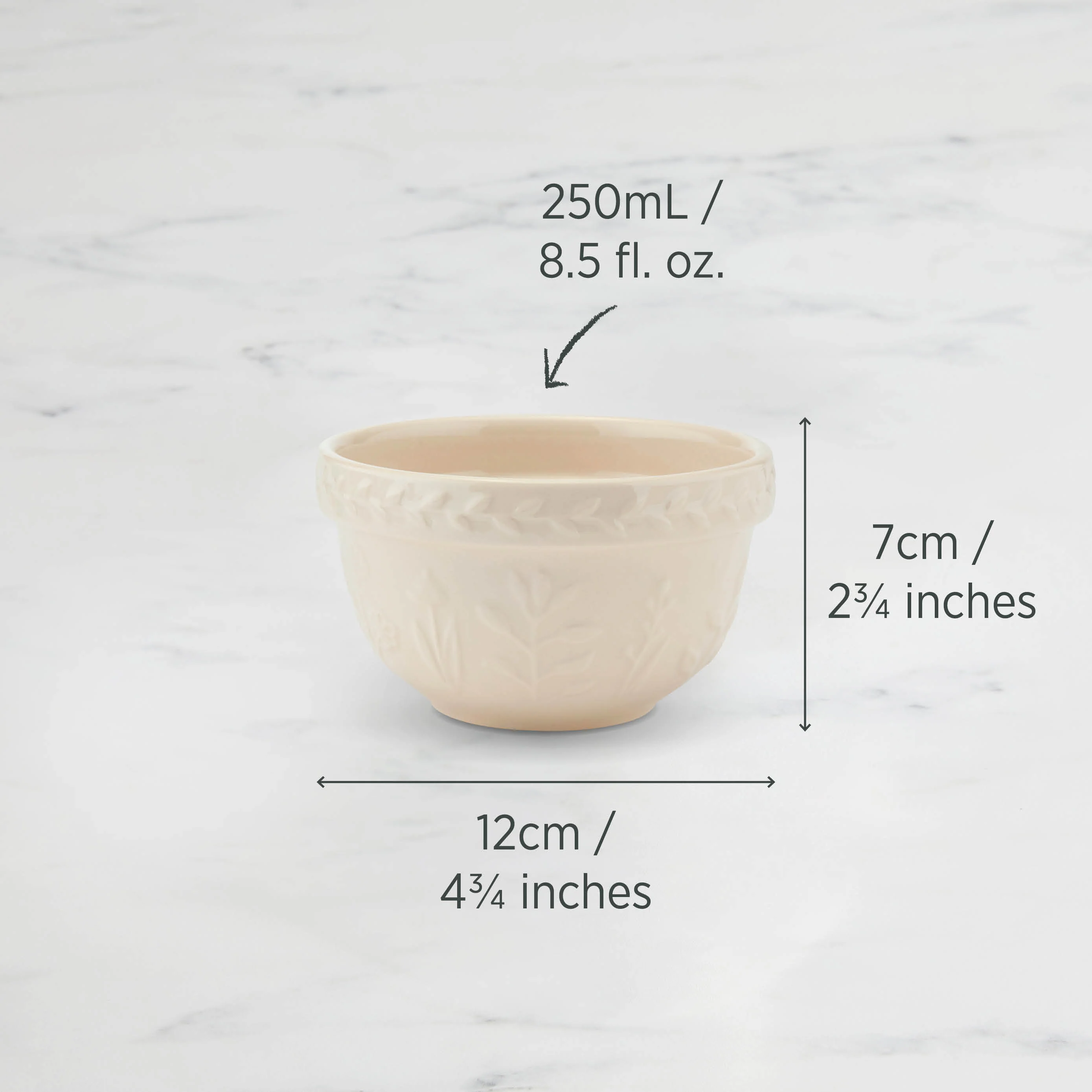Mini Prep Bowl 12 x 7cm 250ml Vanilla - Image 3