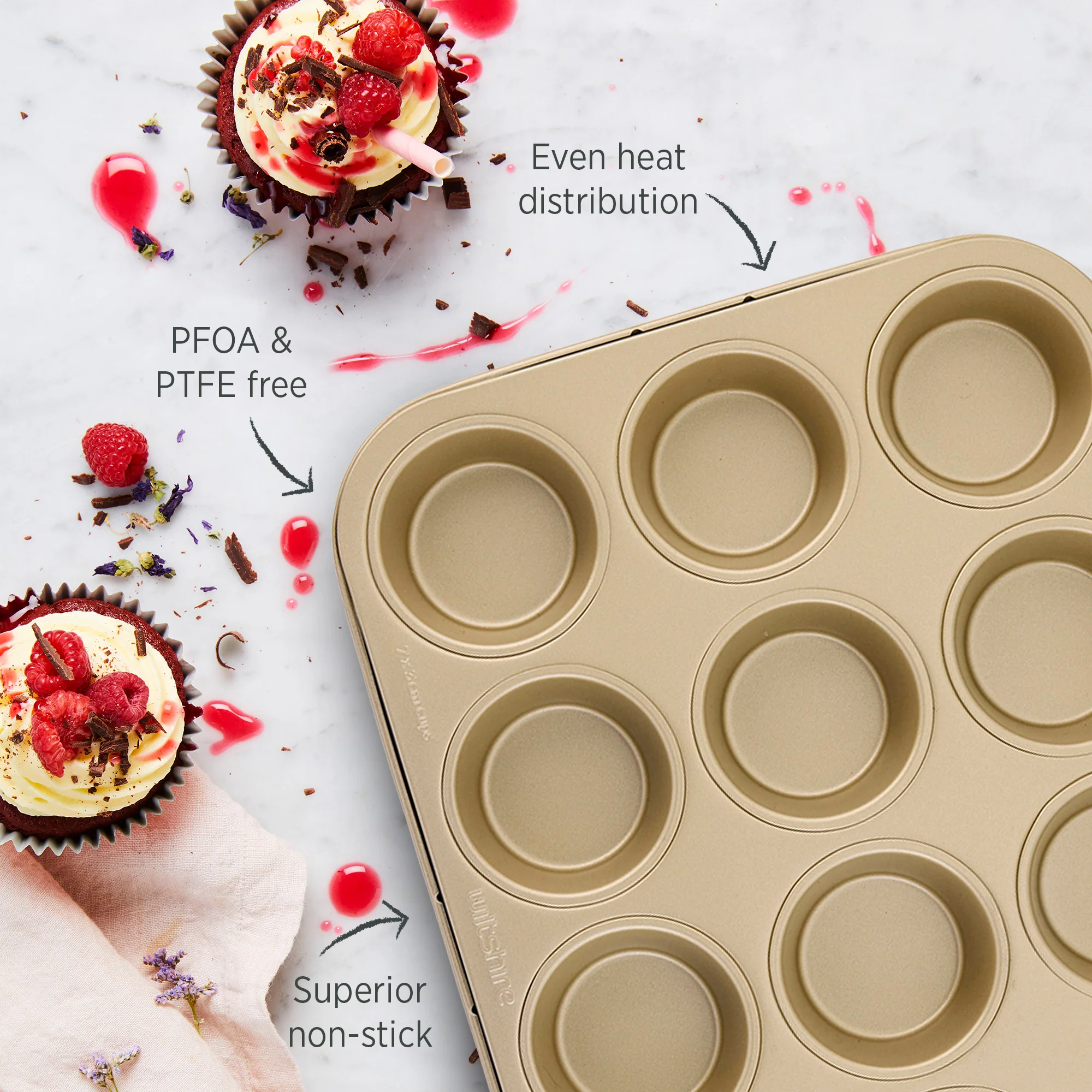 Champagne Gold Muffin Pan 12 Cup - Image 3