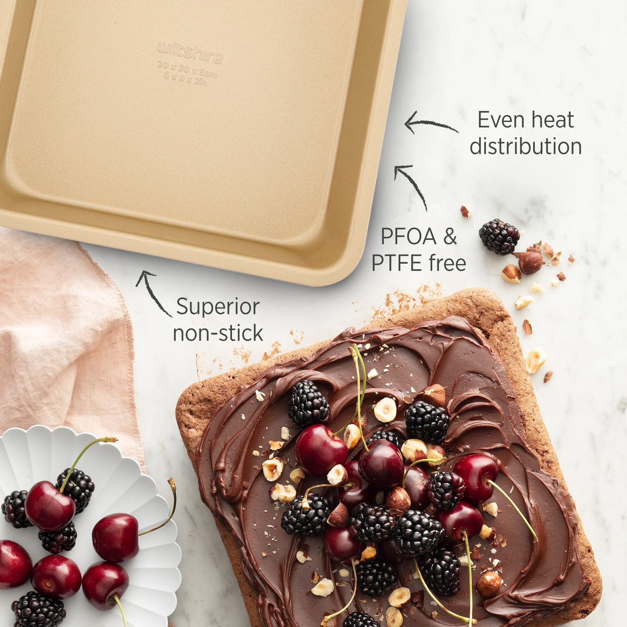 Champagne Gold Square Cake Pan 20cm - Image 3