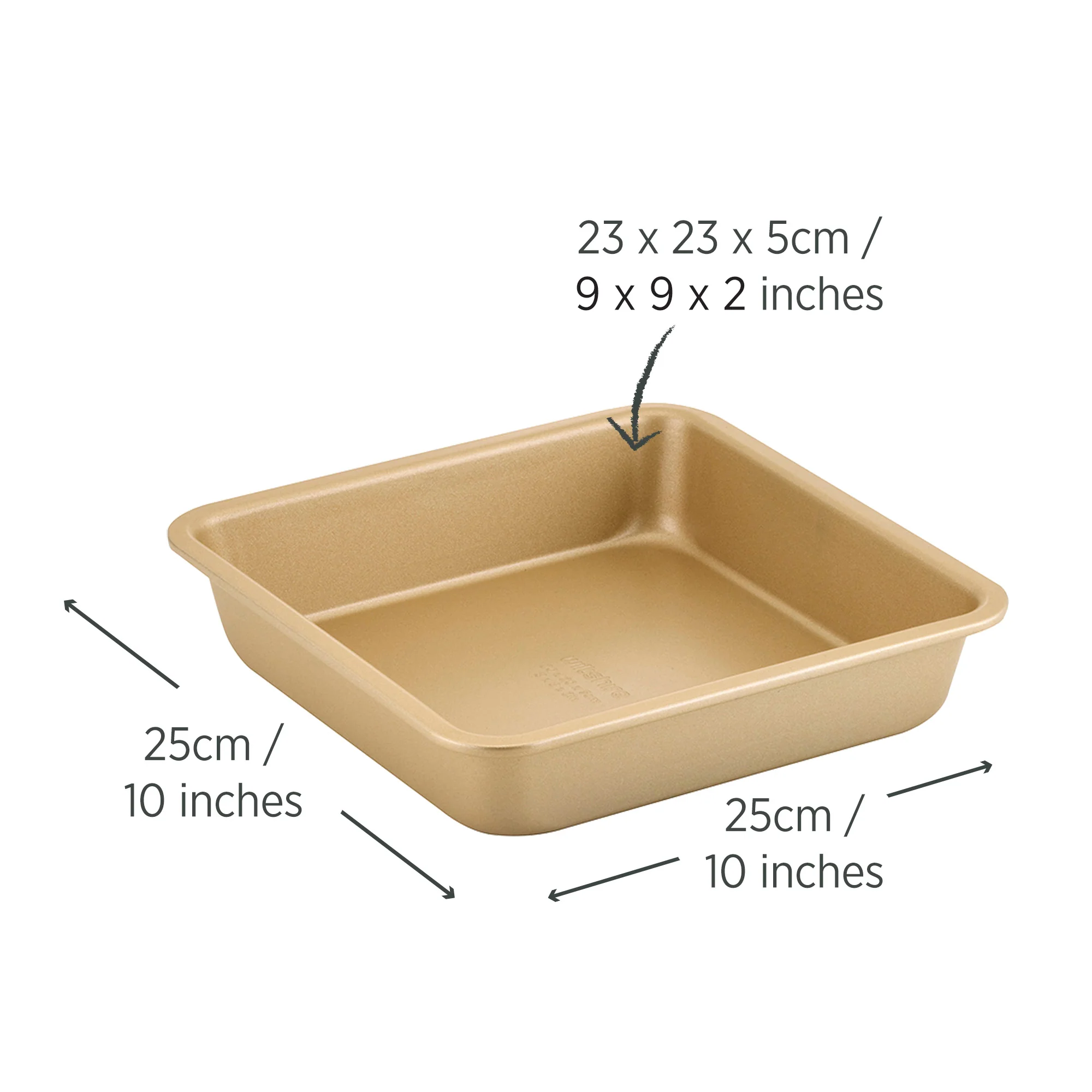 Champagne Gold Square Cake Pan 20cm - Image 4