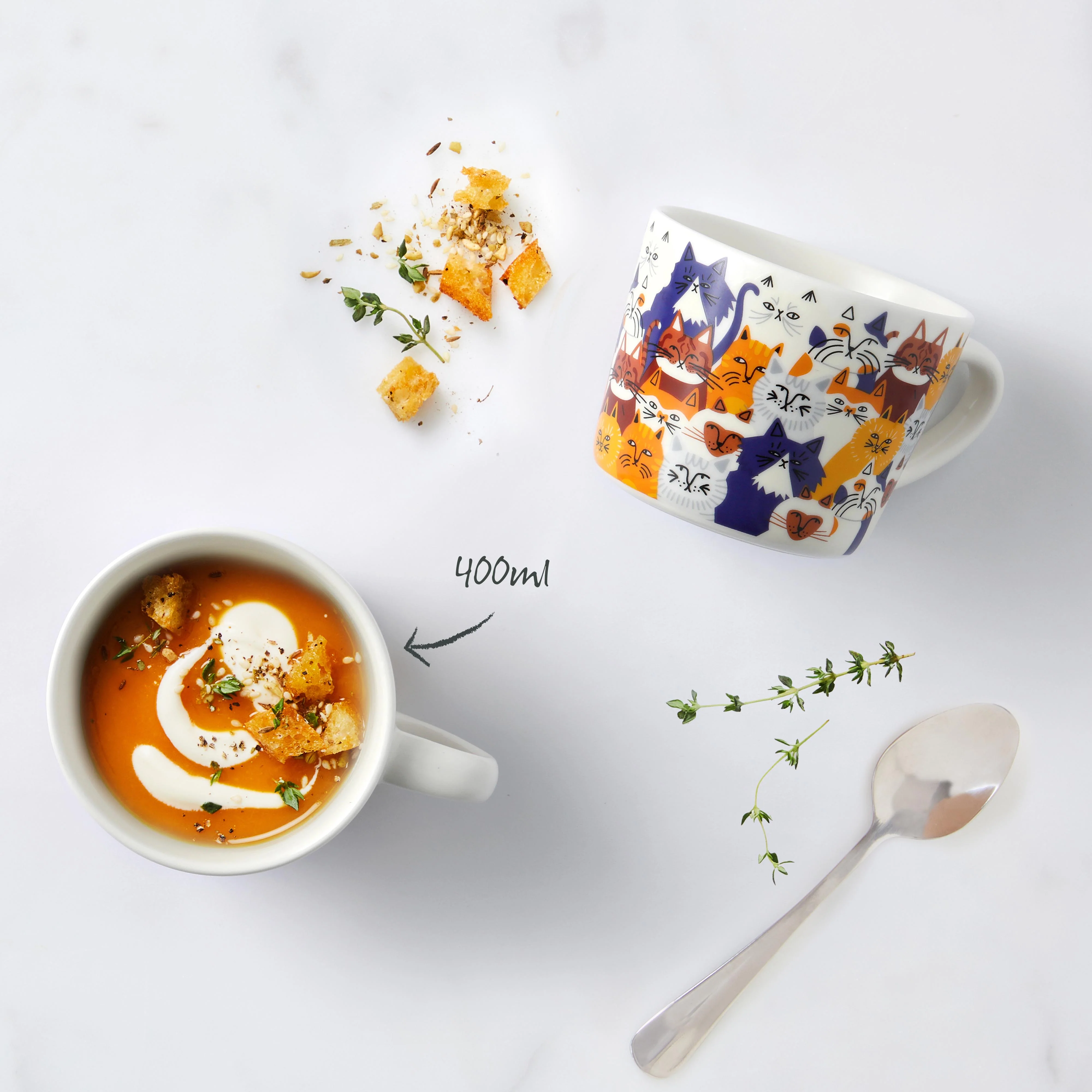'Clowder Of Cats' Printed Mug 400ml - Image 5