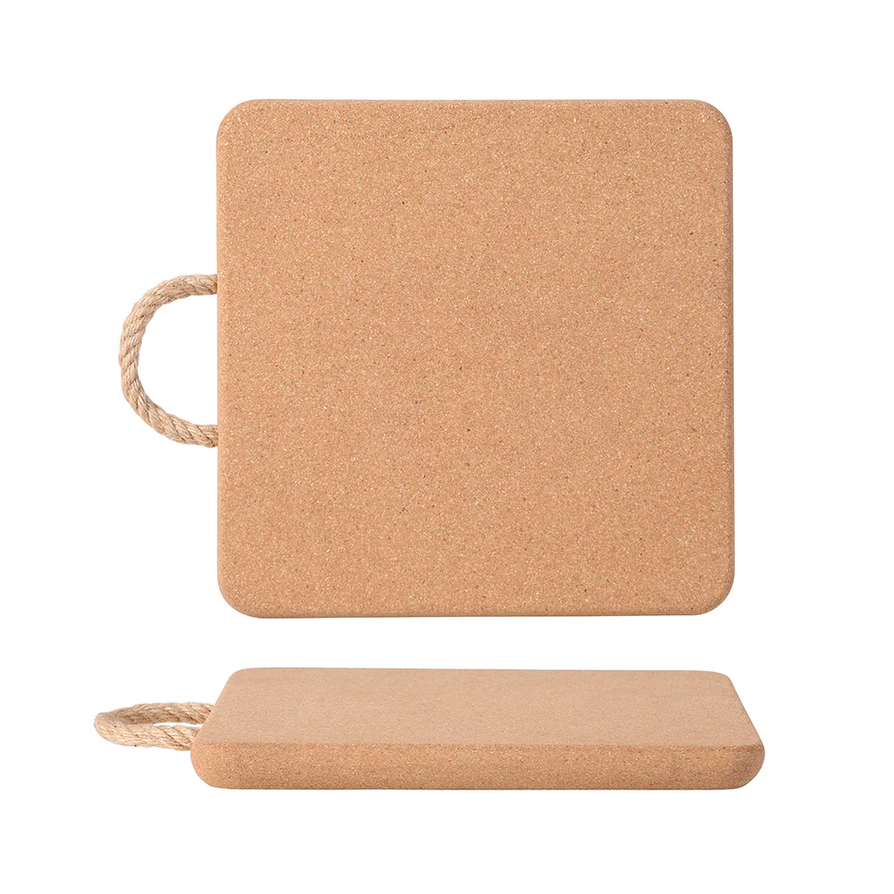 Deluxe Cork Trivet with Rope Handle Square 24 x 2cm - Image 4