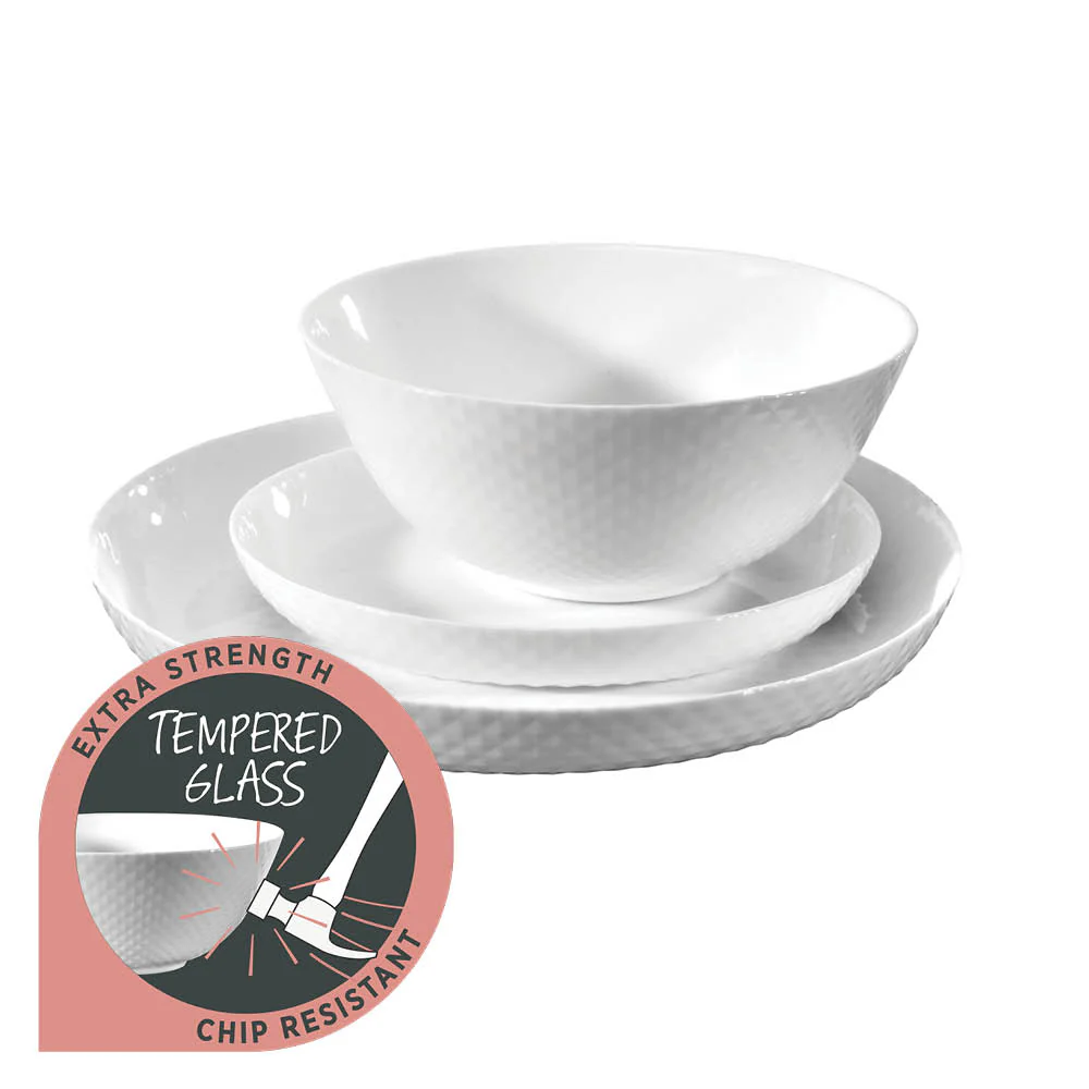 Diamond White 12 Piece Dinner Set - Image 5