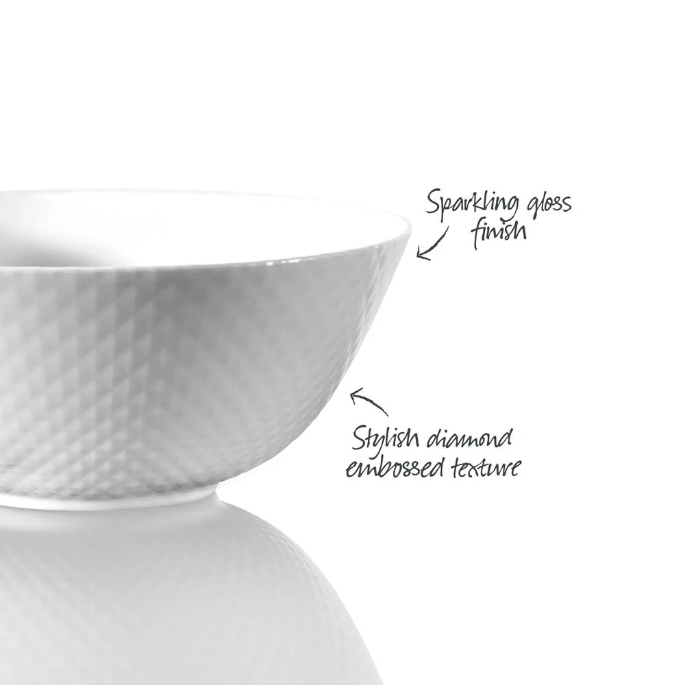 Diamond White 12 Piece Dinner Set - Image 6