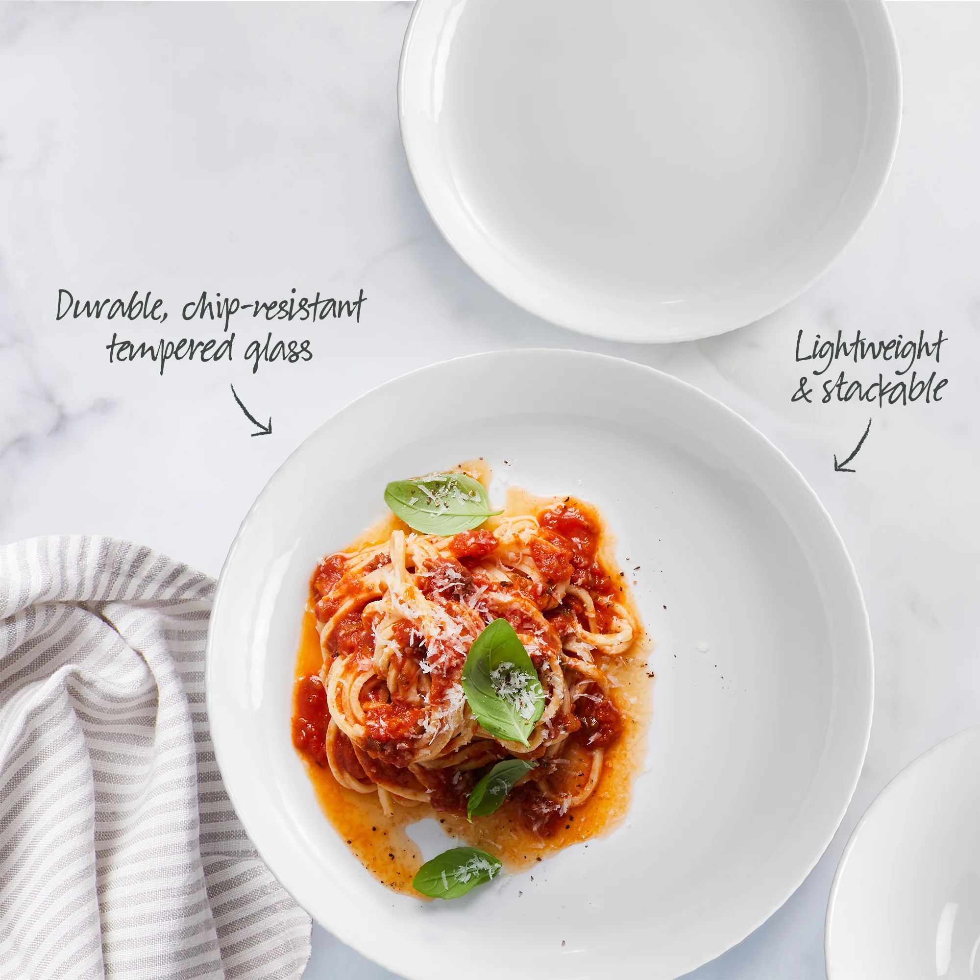 Diamond White Dinner Plate 25cm x 2.9cm - Image 4