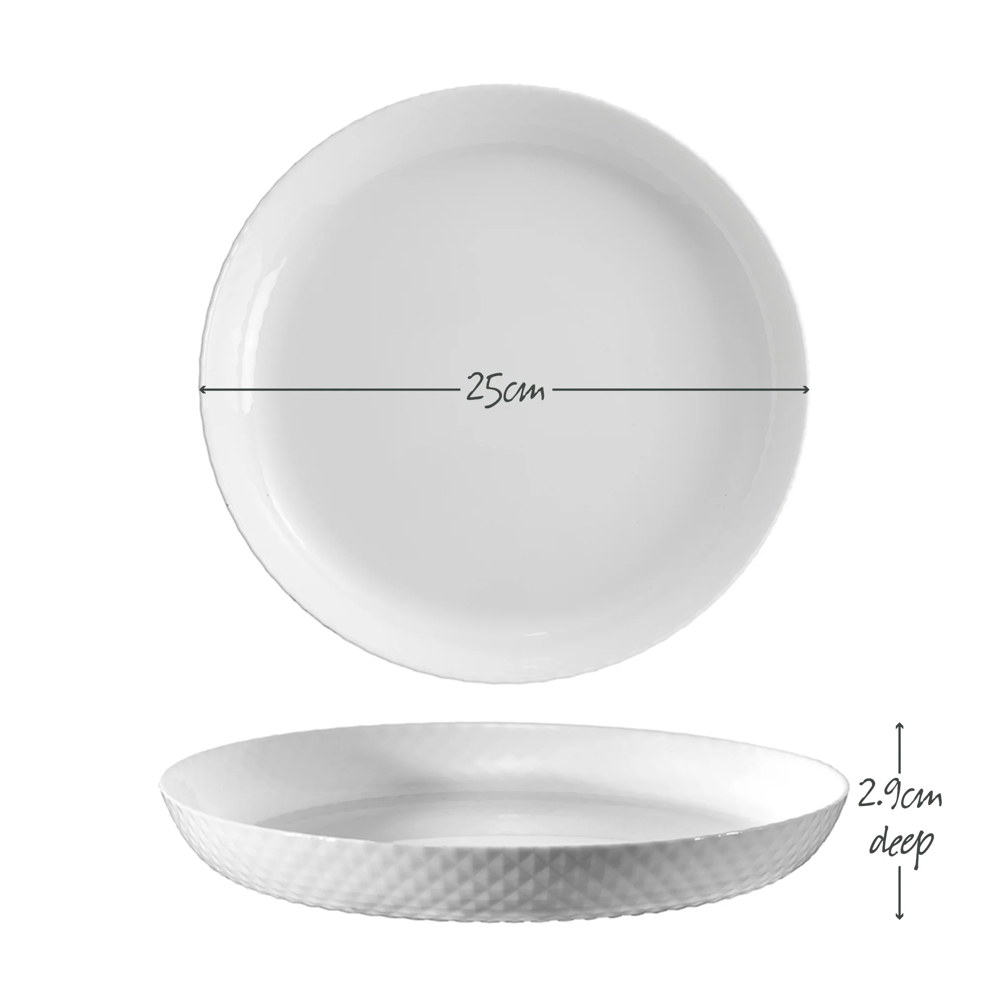 Diamond White Dinner Plate 25cm x 2.9cm - Image 5
