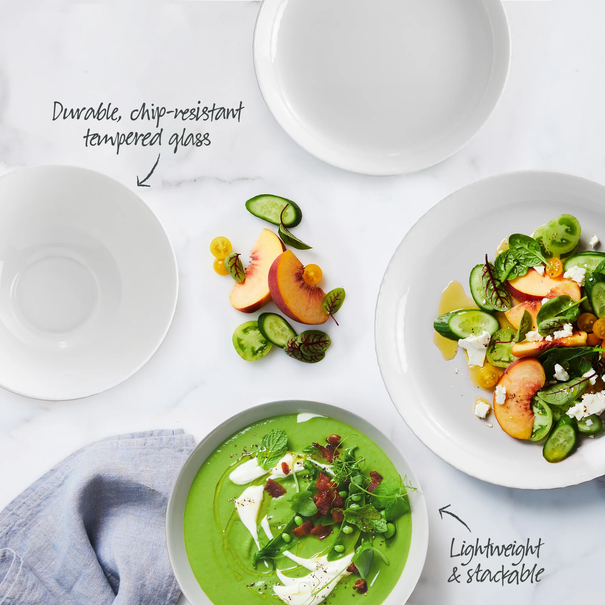 Diamond White Noodle Bowl 18cm x 7.5cm - Image 6