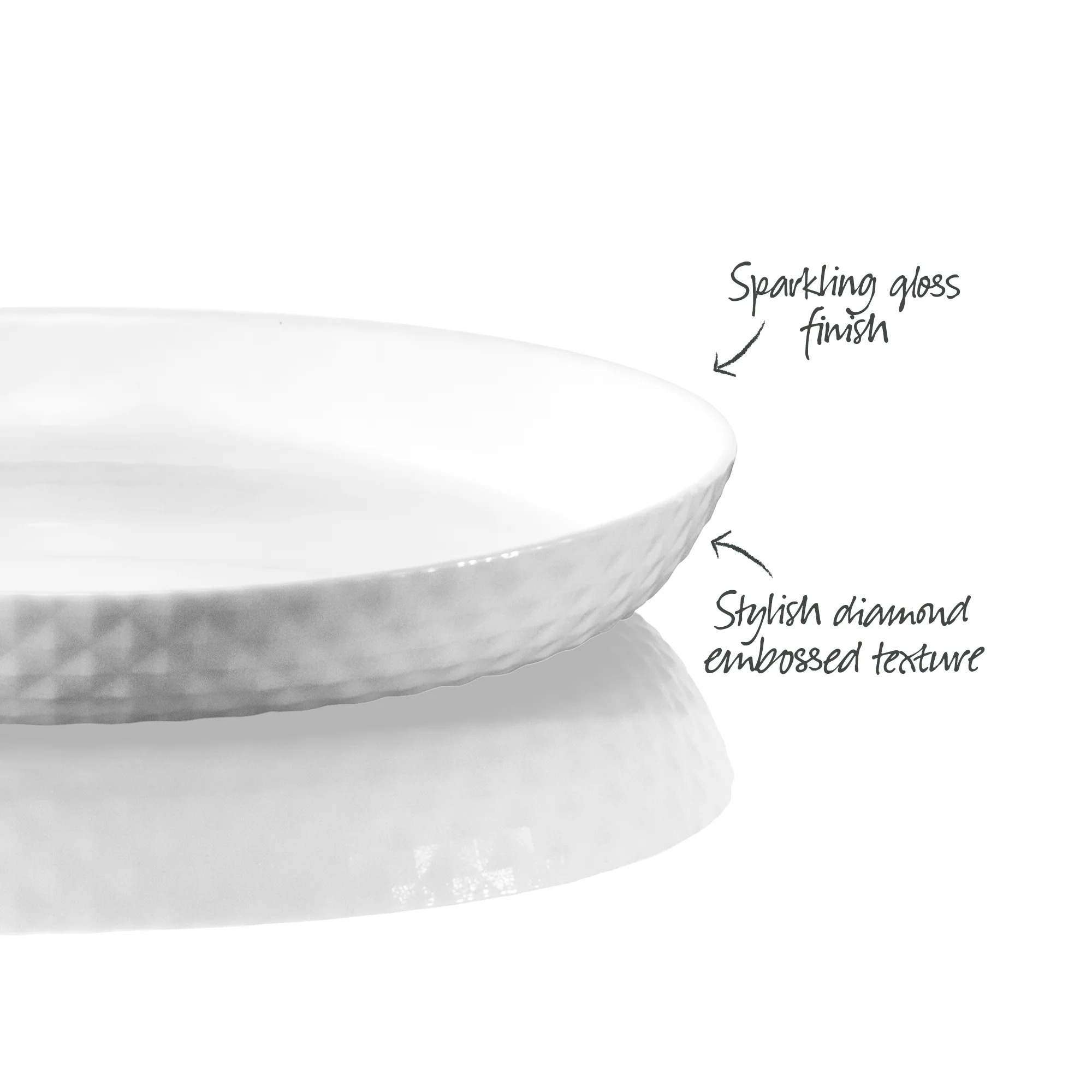 Diamond White Side Plate 19cm x 2.4cm - Image 3