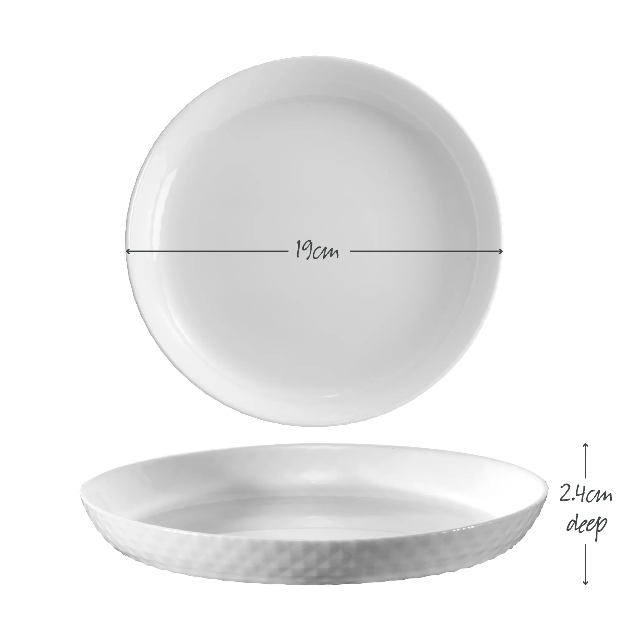 Diamond White Side Plate 19cm x 2.4cm - Image 4