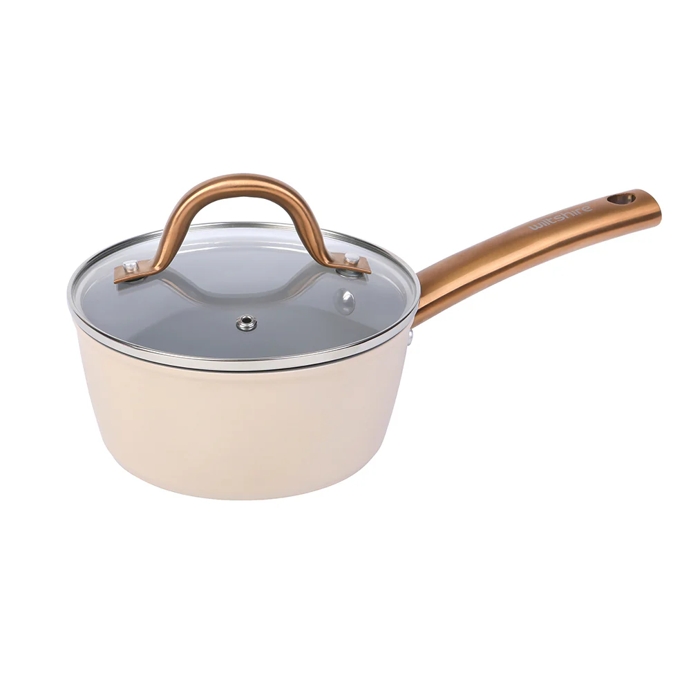 Easycook Almond & Bronze Ceramic Non-stick Cookware Set 3 Piece - Image 5
