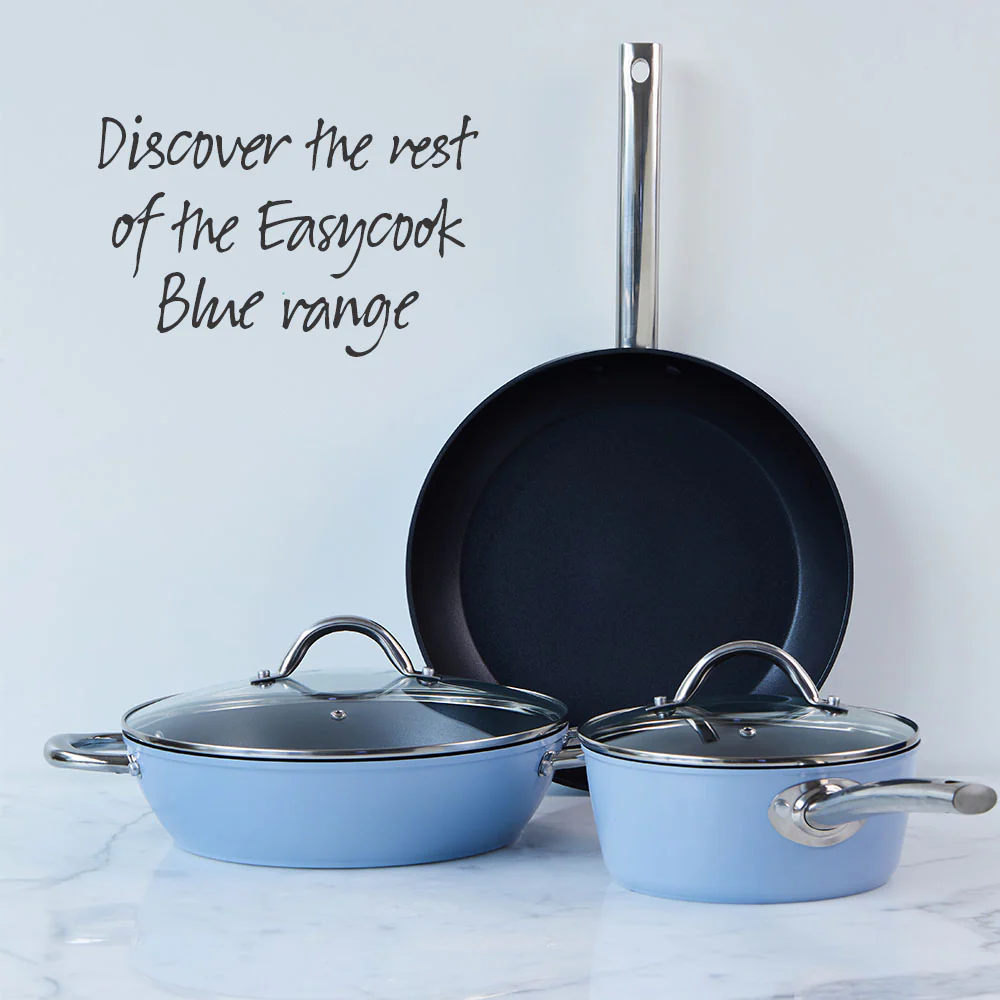 Easycook Blue Non-stick Casserole 28cm With Glass Lid - Image 4