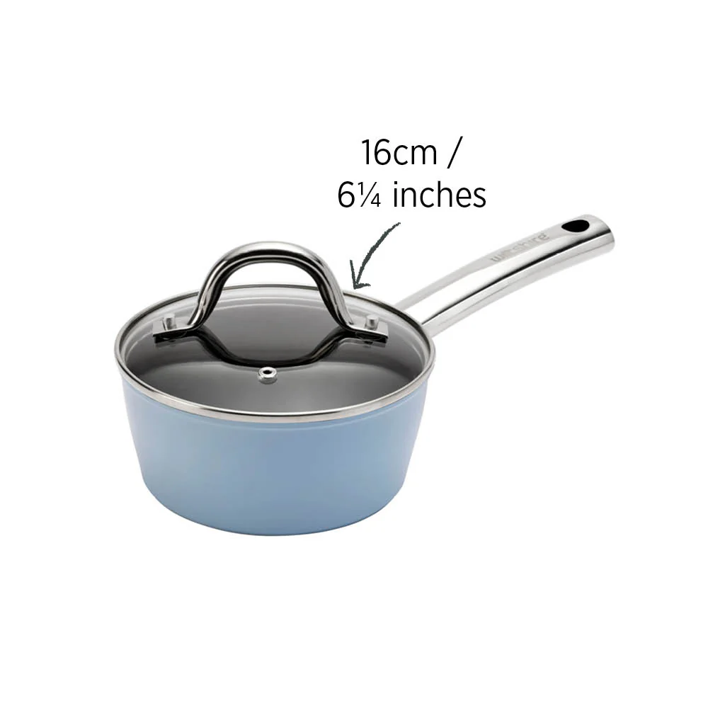 Easycook Blue Non-stick Saucepan 16cm With Glass Lid - Image 4