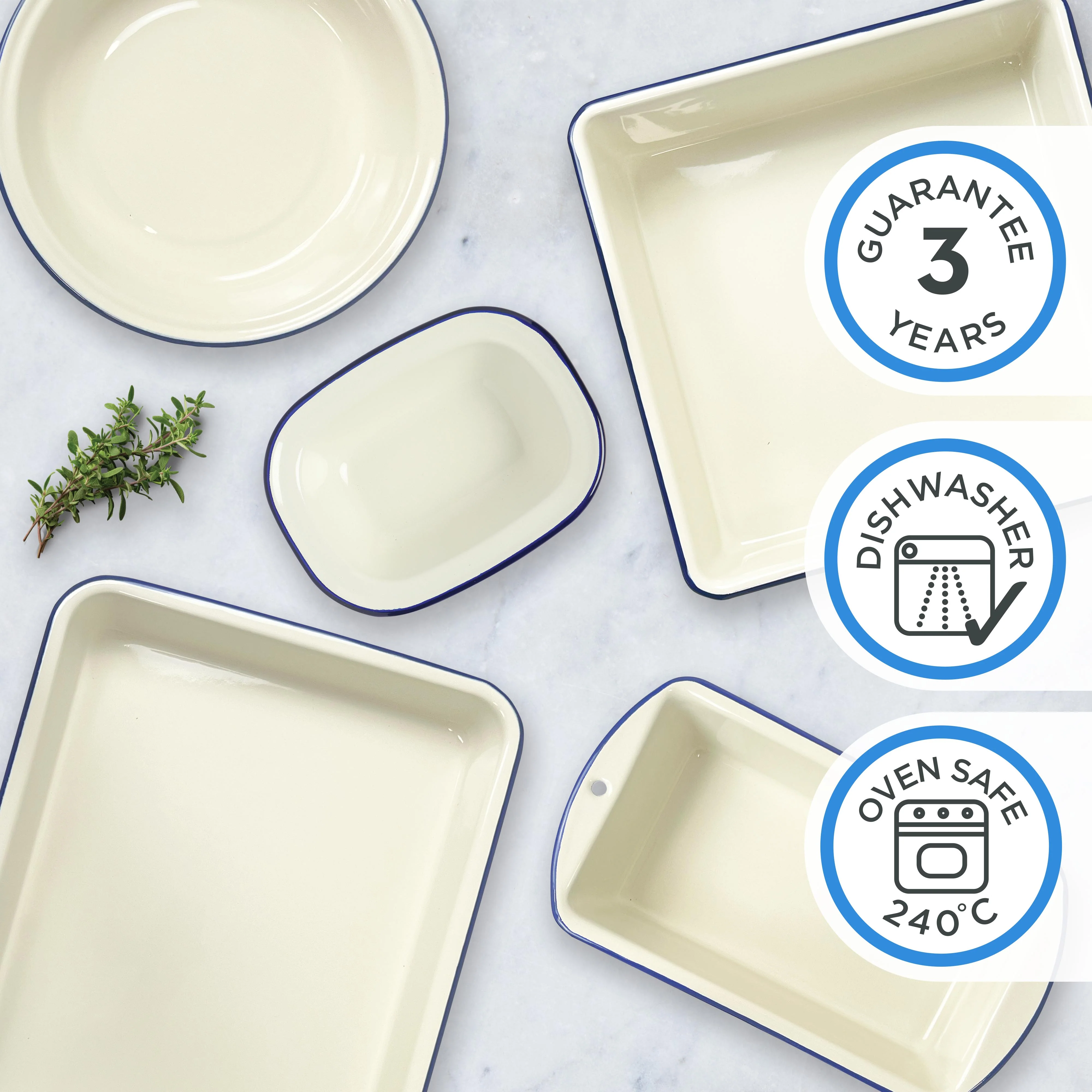 Enamel Bake Tray 1L - Image 4
