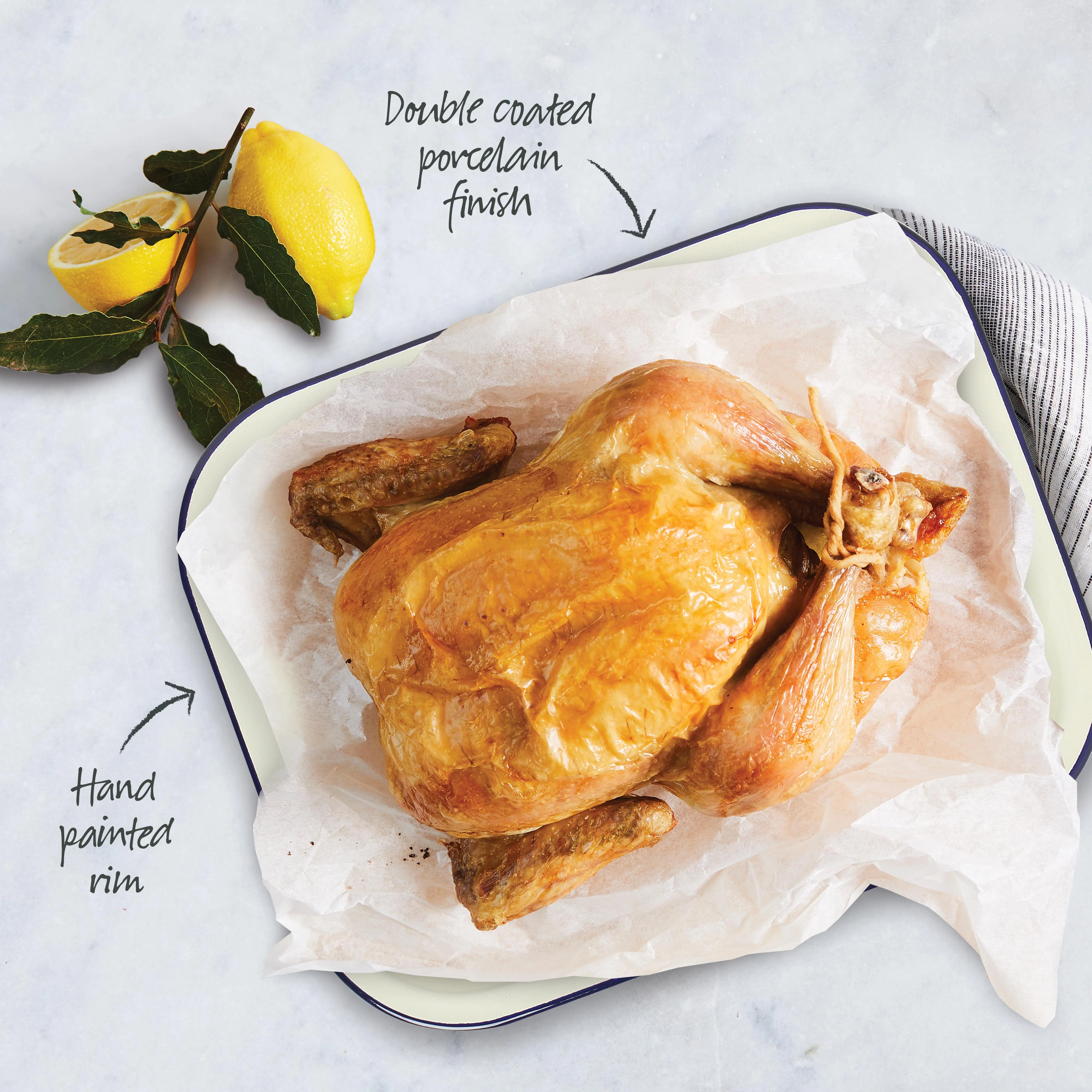 Enamel Oblong Baking Dish 2.5L - Image 4