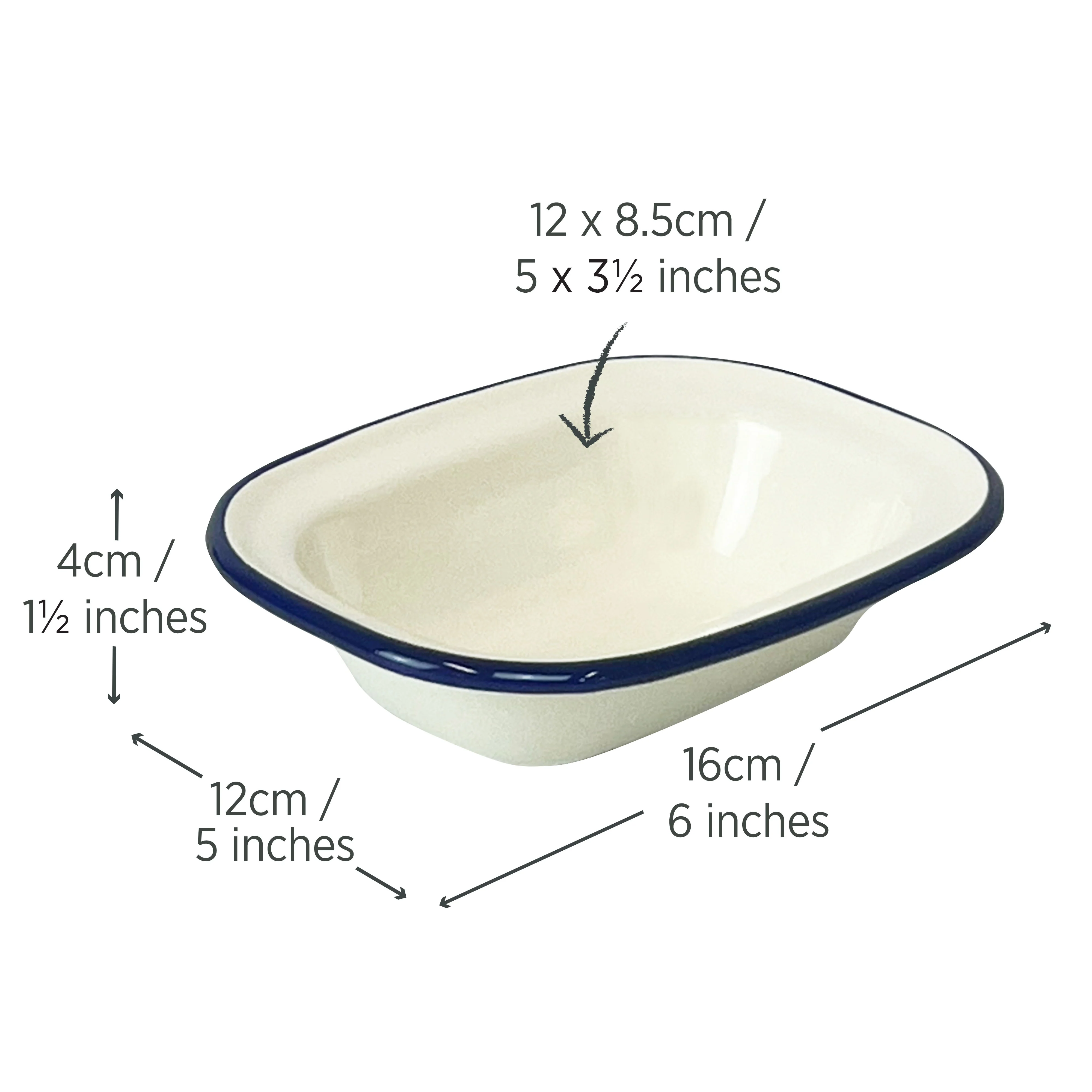 Enamel Oblong Pie Dish 200ml - Image 4