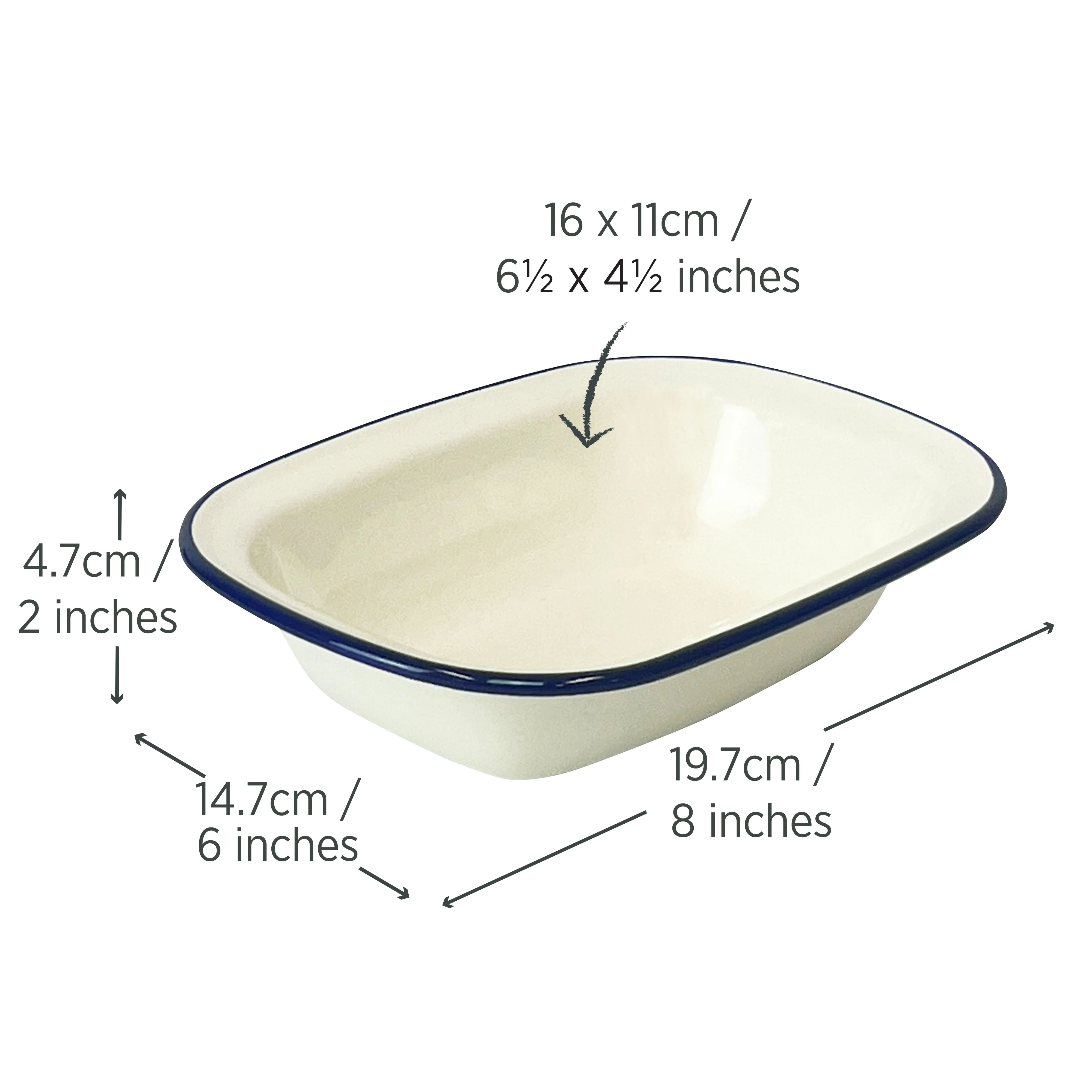 Enamel Oblong Pie Dish 400ml - Image 6