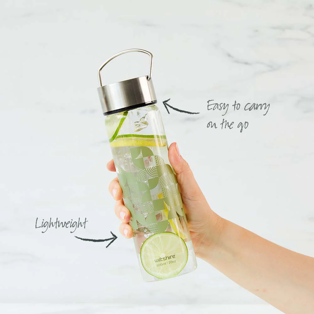Glass Bottle 600ml/20oz Sage - Image 5
