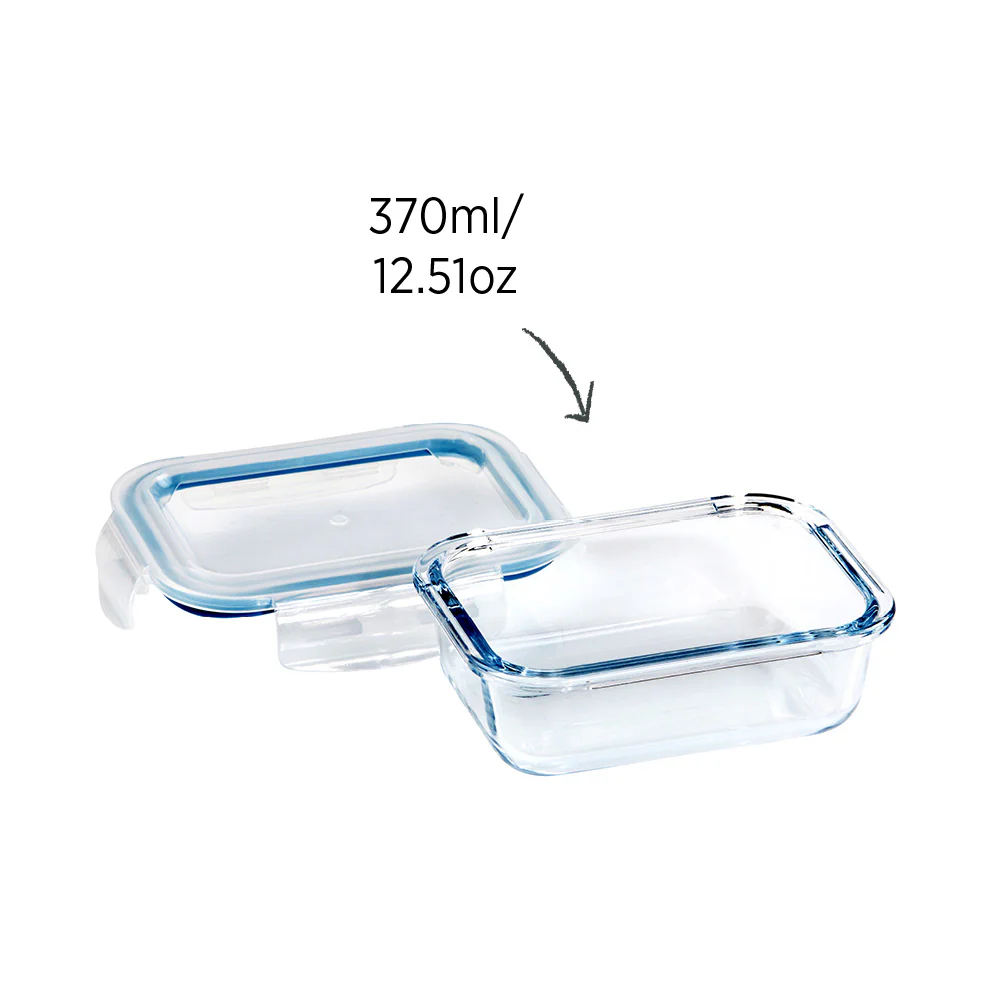 Glass Food Container Rectangle 370ml - Image 3