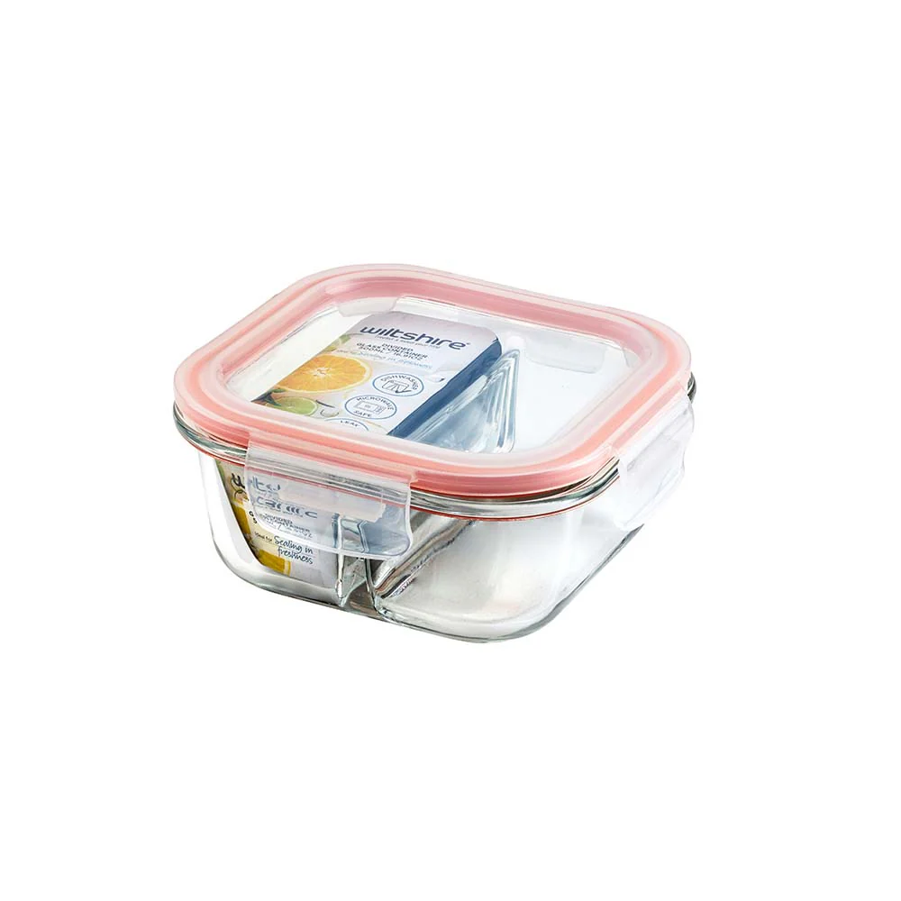 Glass Food Container Square Divided 500ml - Image 5