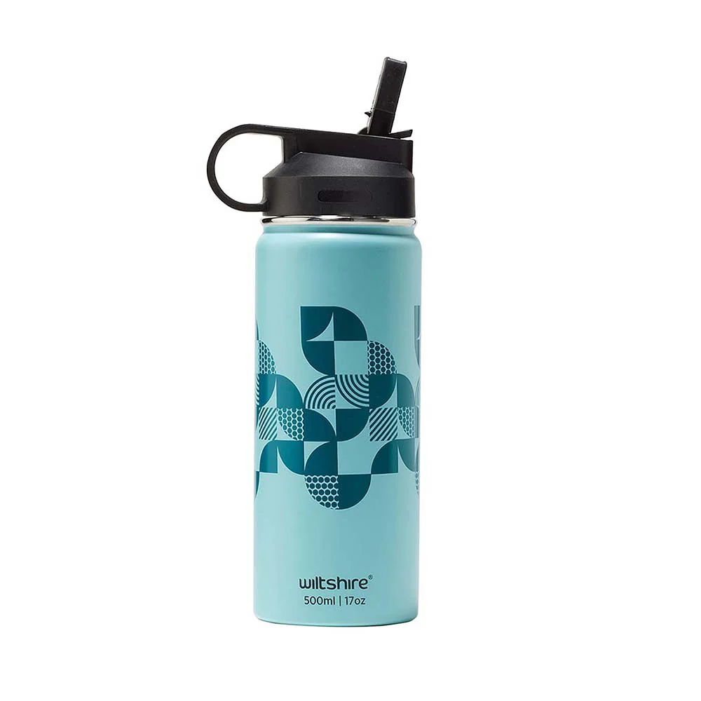 Insulated Stainless Steel Bottle Aqua 500ml/17oz - Image 3
