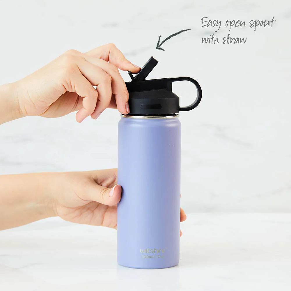 Insulated Stainless Steel Bottle Peach 500ml/17oz - Image 4