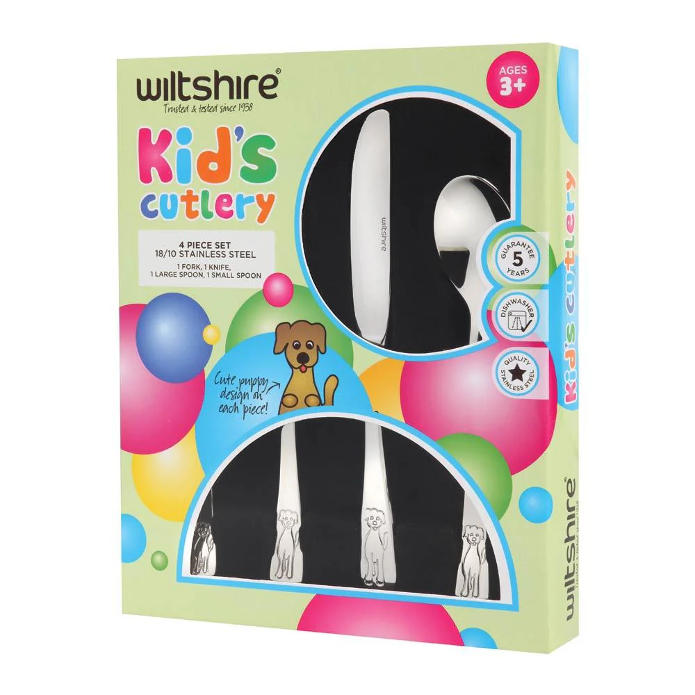 Kid's Cutlery Puppy 4 Piece Set - Image 3
