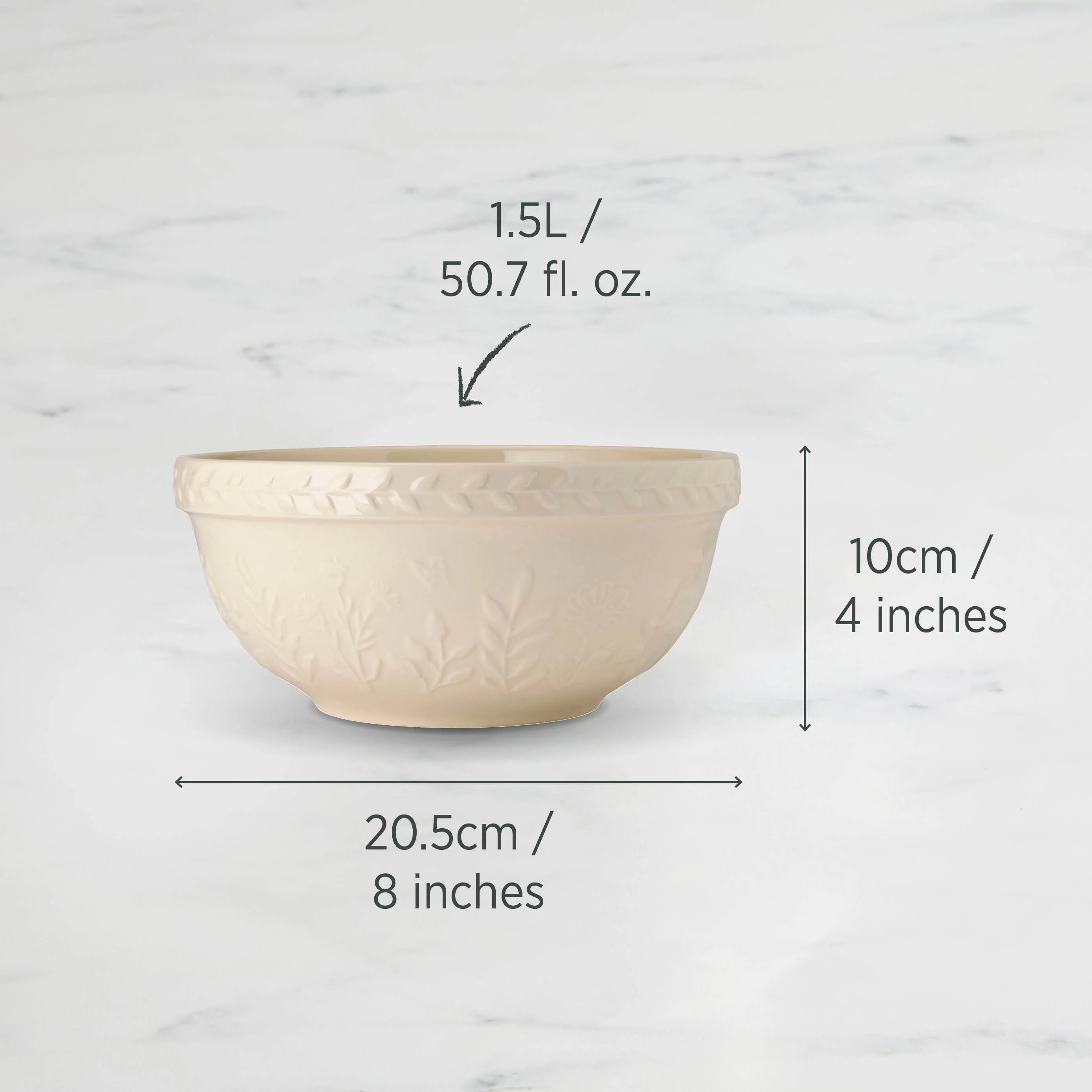 Mixing Bowl 20.5 x 10cm 1.5L Vanilla - Image 3