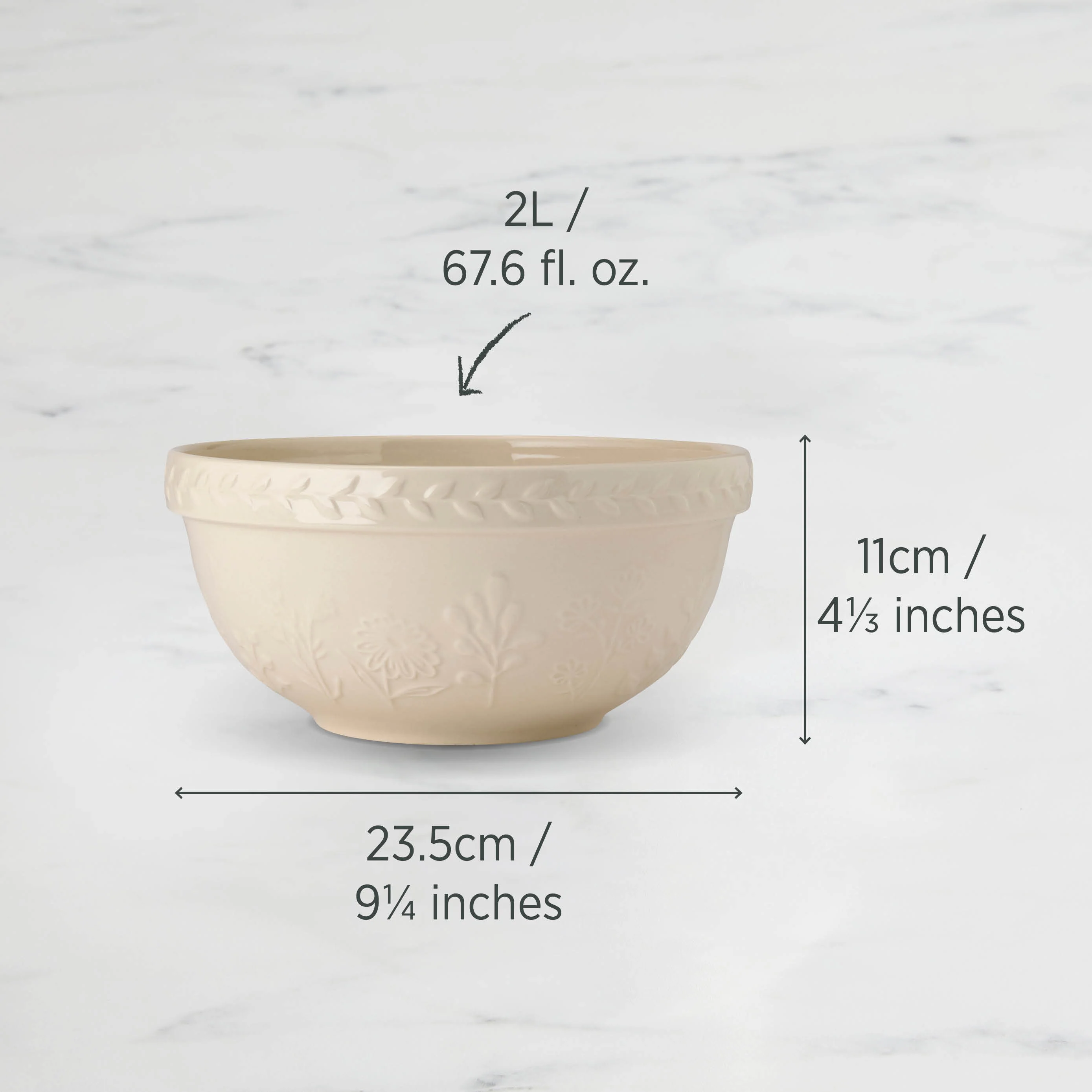 Mixing Bowl 23.5 x 11cm 2L Vanilla - Image 3