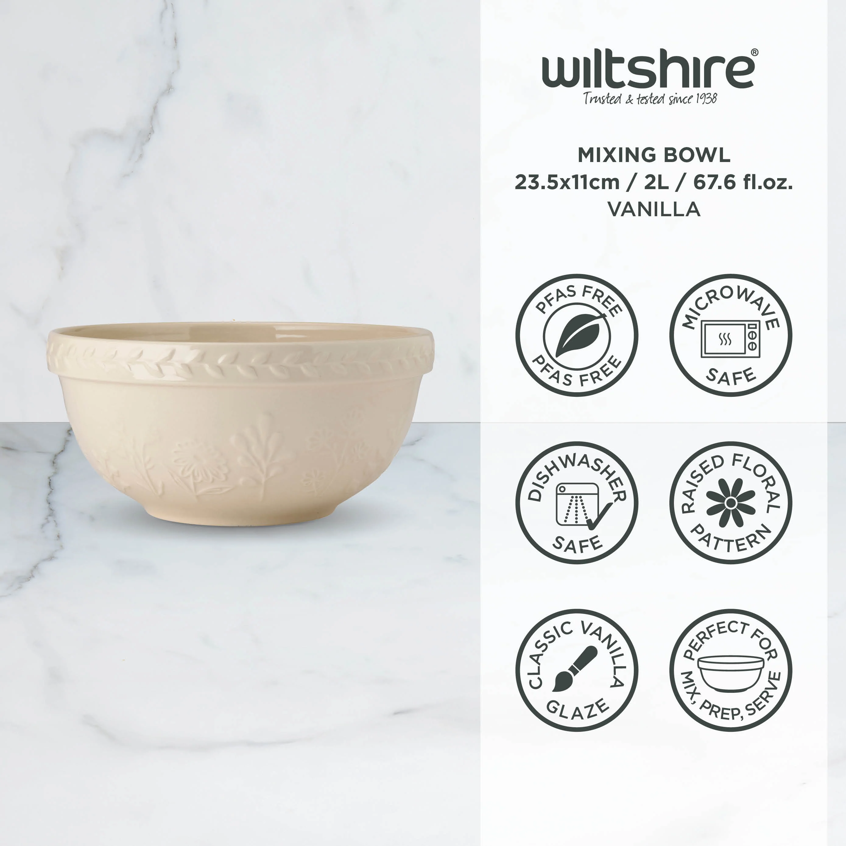 Mixing Bowl 23.5 x 11cm 2L Vanilla - Image 4
