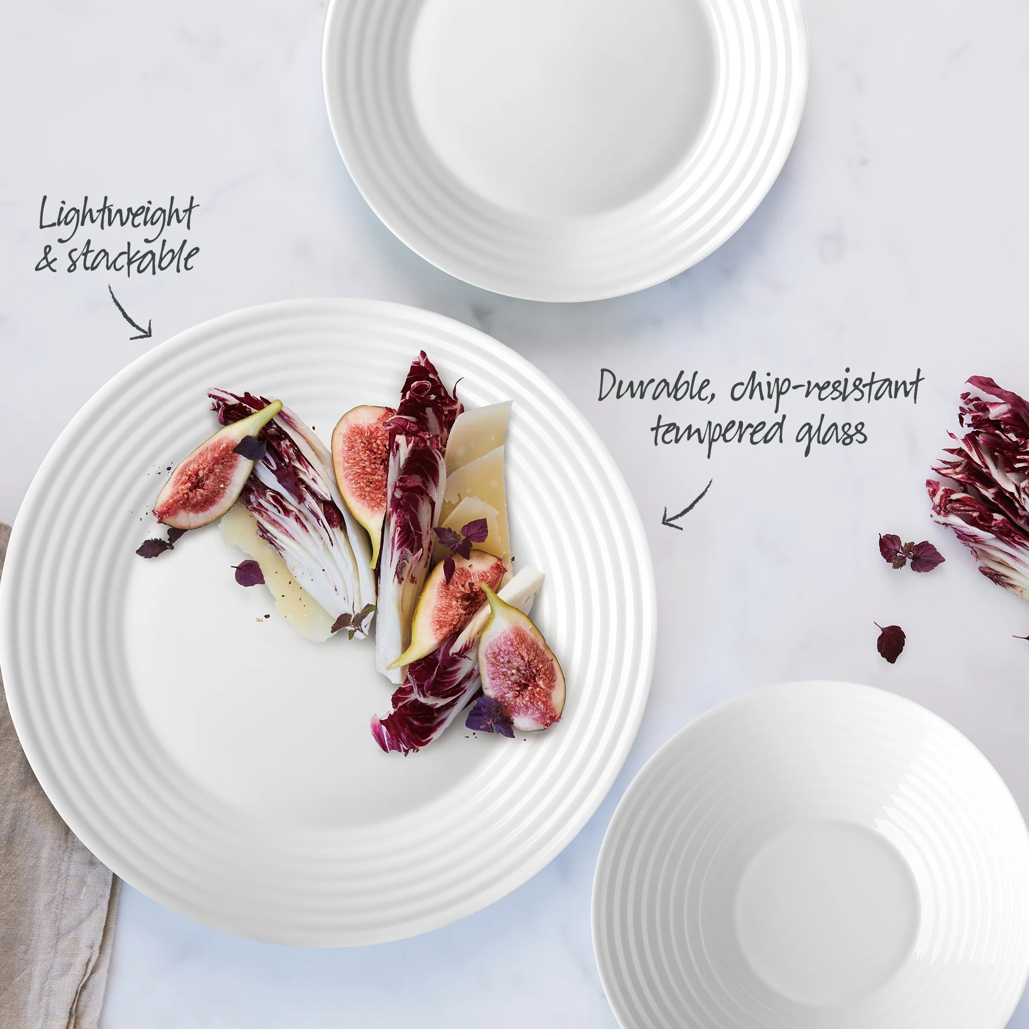 Pearl Ripple 12 Piece Dinner Set - Image 4