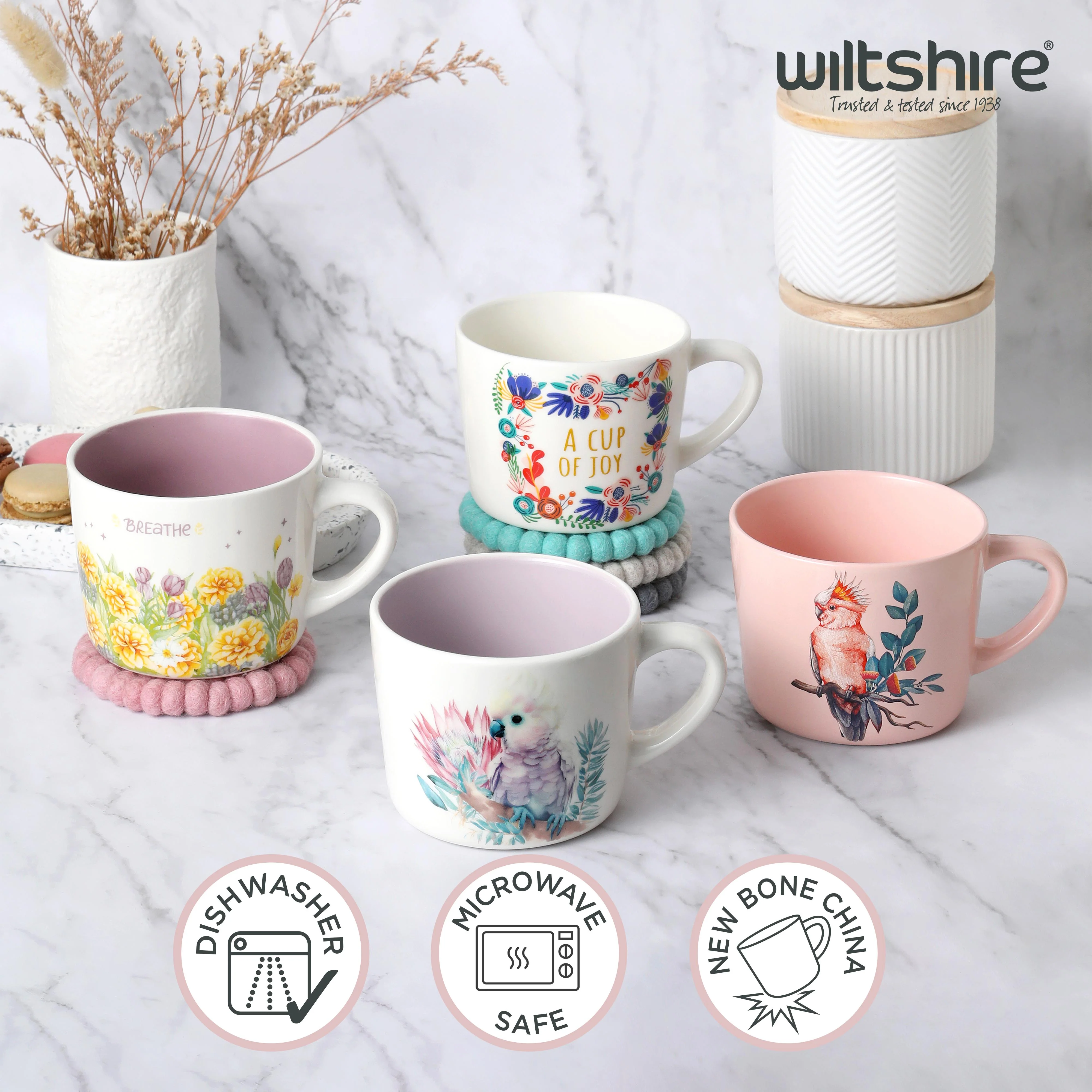 'Pink Cockatoo' Printed Mug 400ml - Image 5