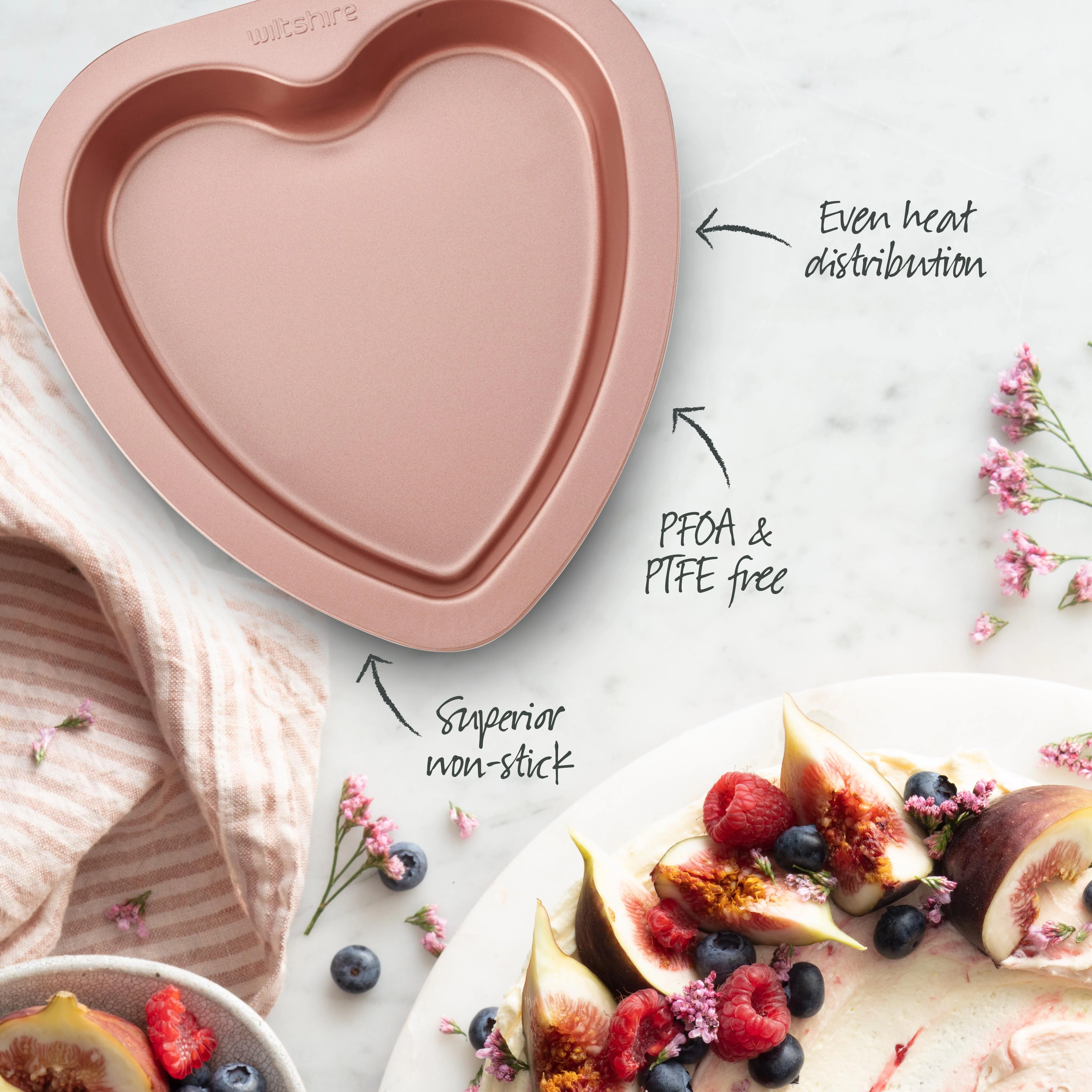 Rose Gold Heart Pan 19cm - Image 4