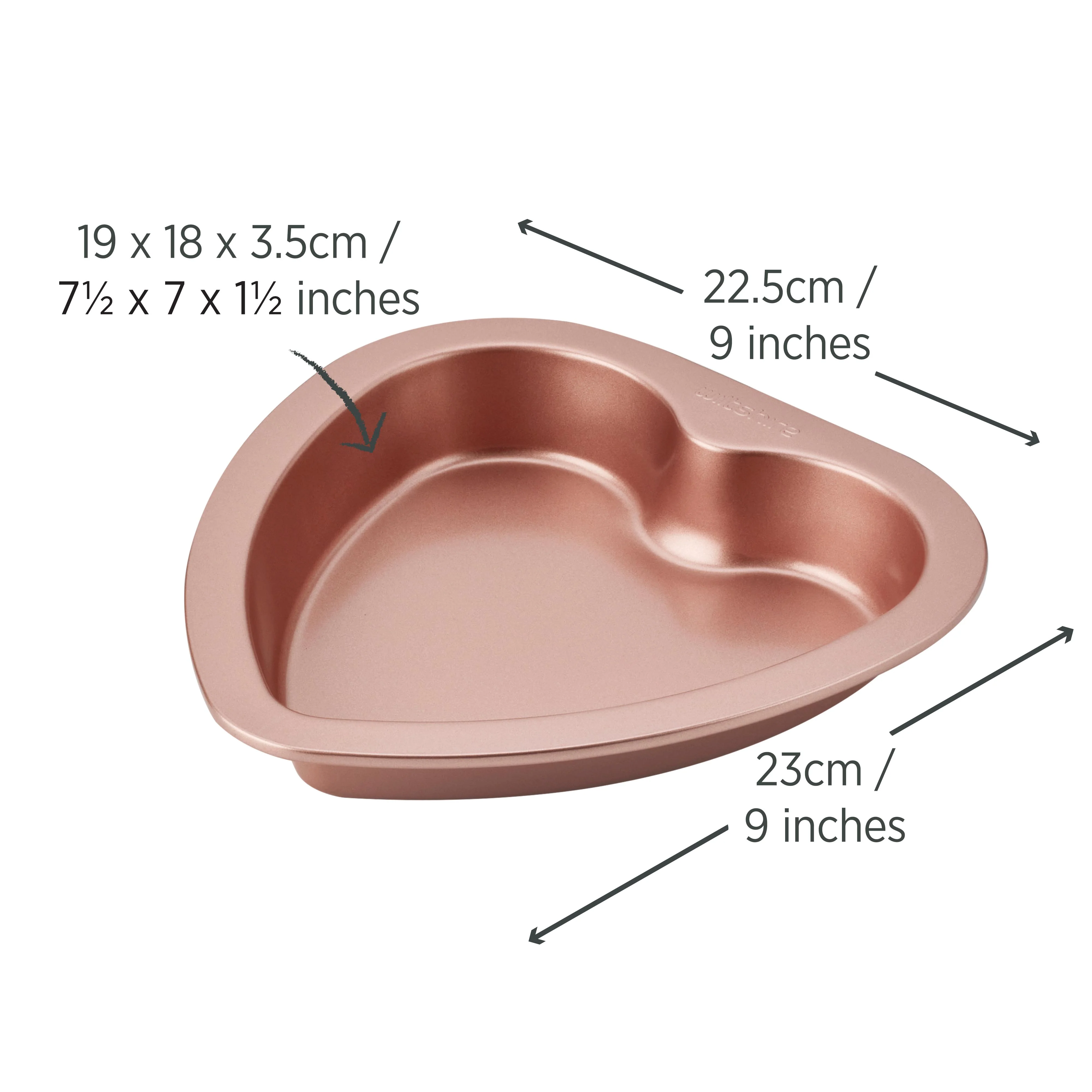 Rose Gold Heart Pan 19cm - Image 5