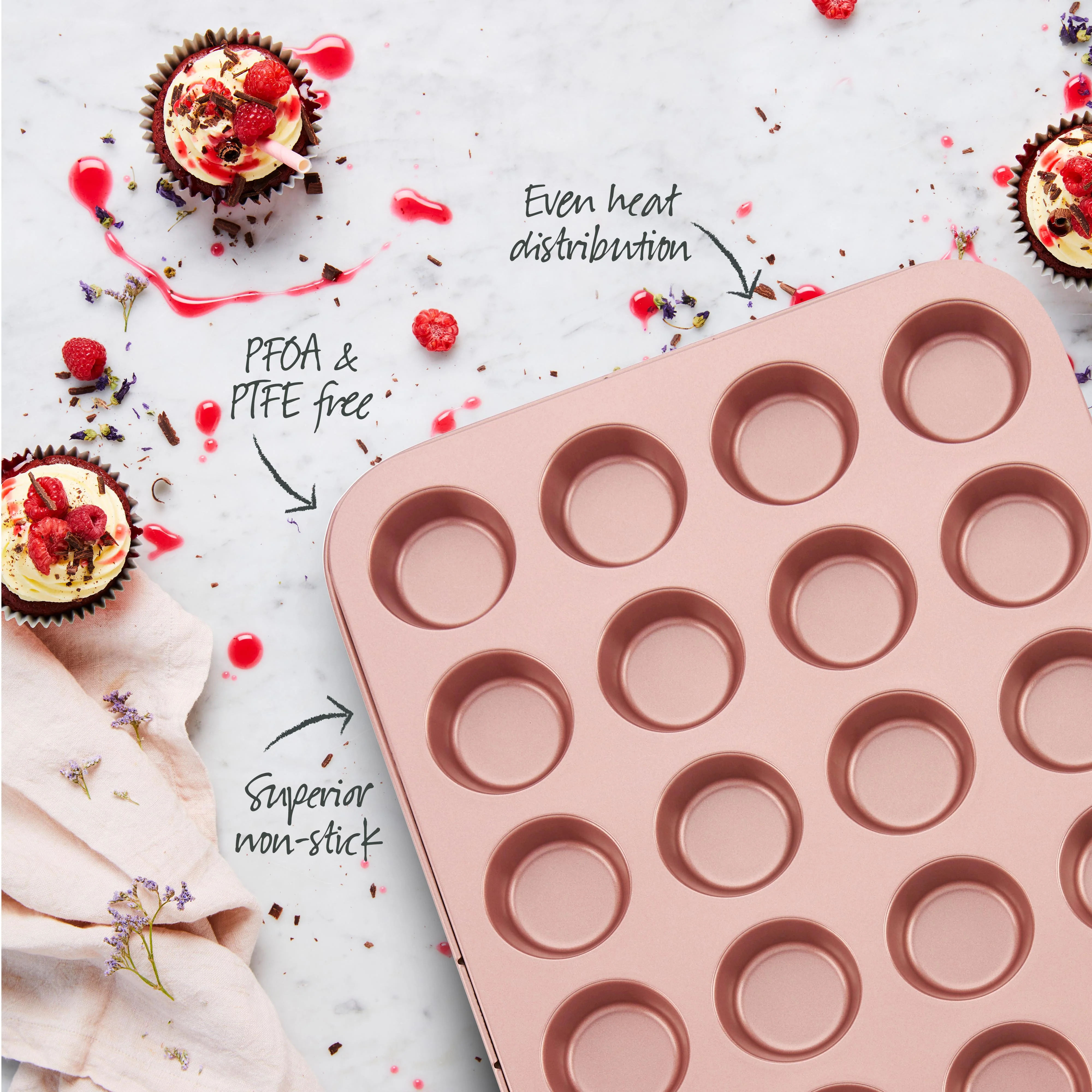 Rose Gold Mini Muffin Pan 24 Cup - Image 4