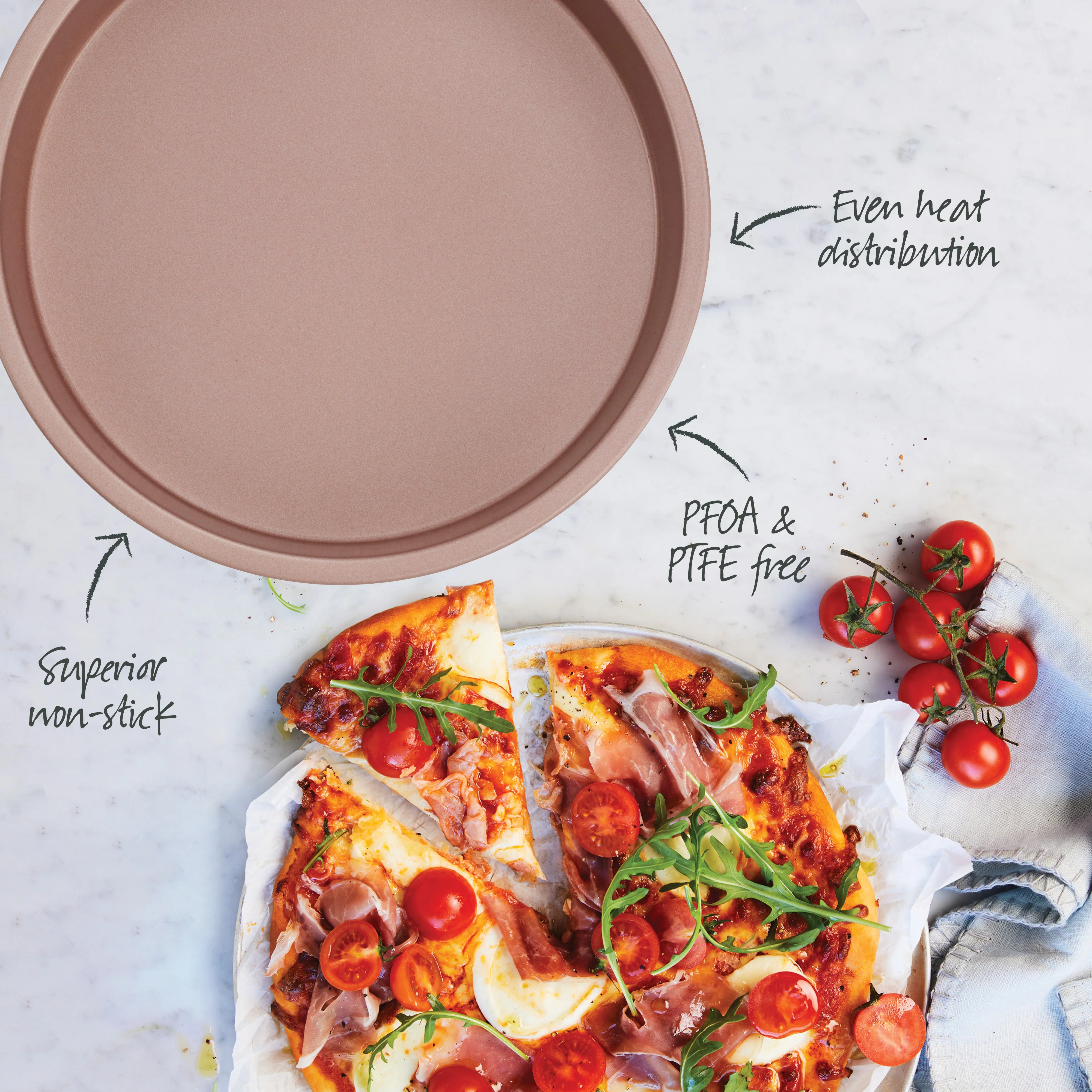 Rose Gold Mini Pizza Pan 17.5cm - Airfryer or Oven - Image 3