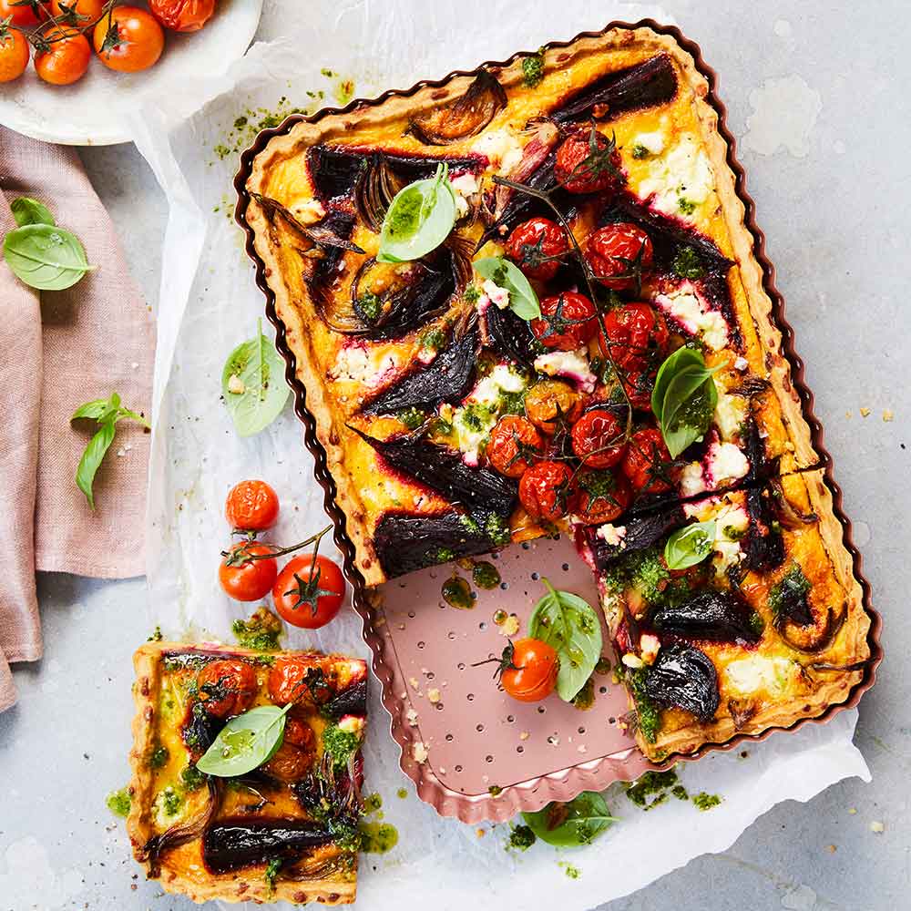 Rose Gold Perforated Rectangle Quiche & Tart Pan Large - Image 8