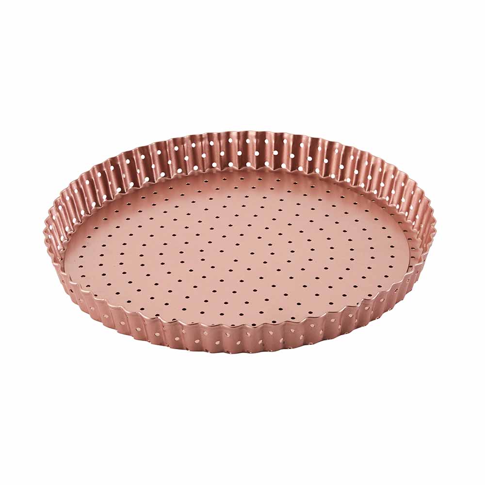 Rose Gold Perforated Round Quiche & Tart Pan - Image 2