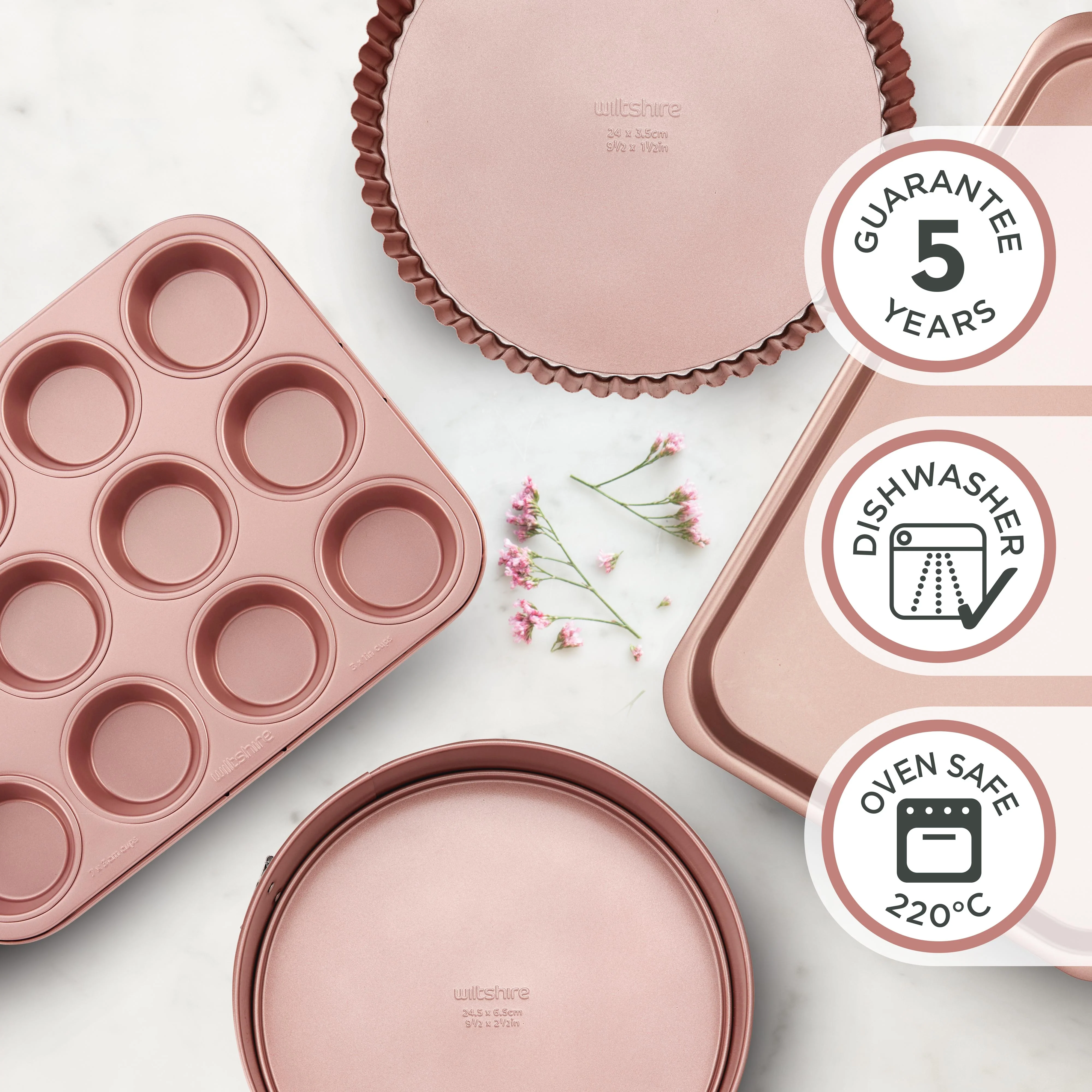 Rose Gold Quiche & Tart Pan 24cm - Image 3