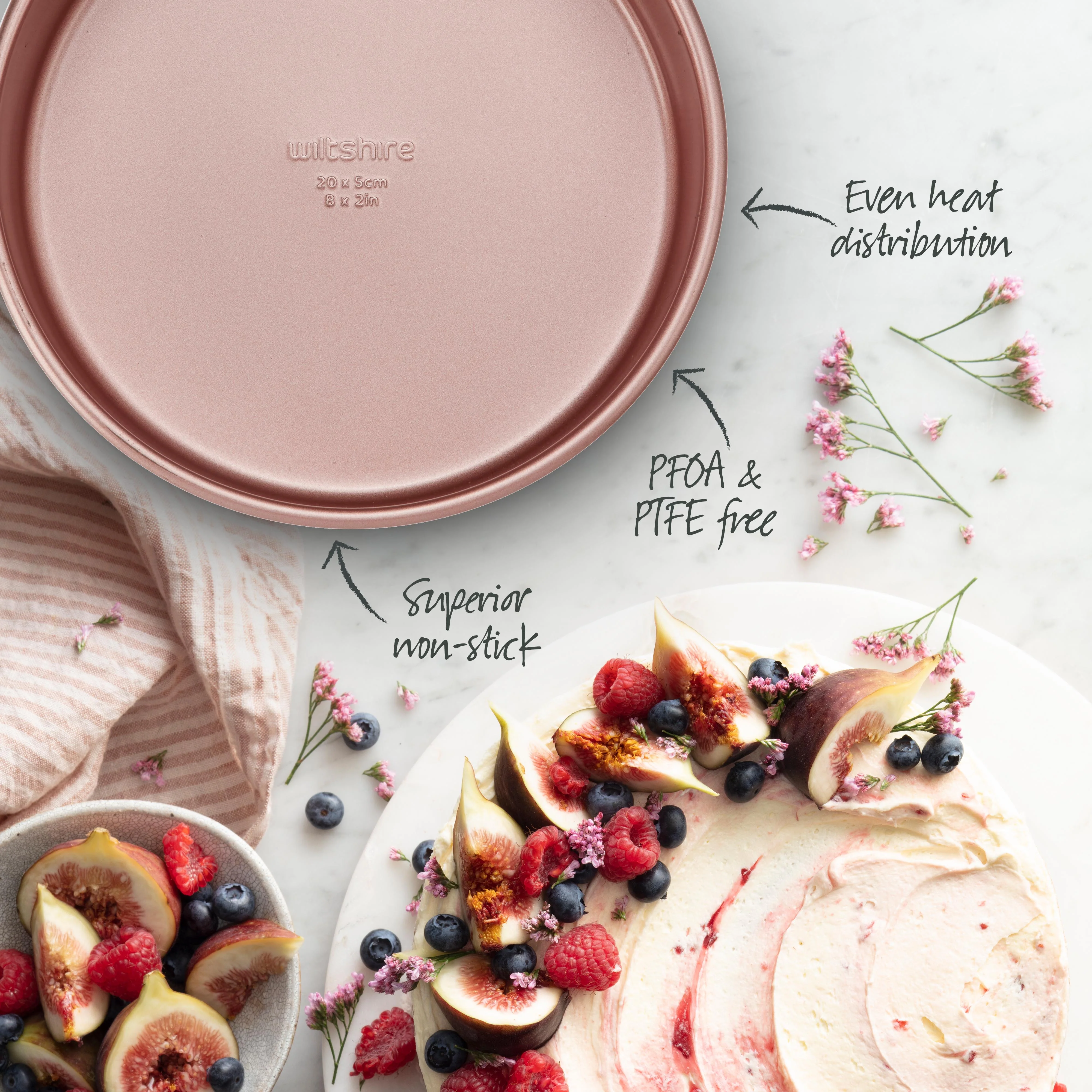 Rose Gold Round Cake Pan 20cm - Image 4