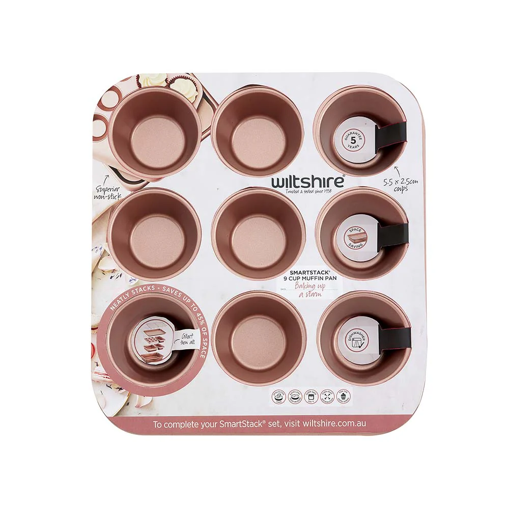 Rose Gold Smart Stack Muffin Pan 9 Cup - Image 3