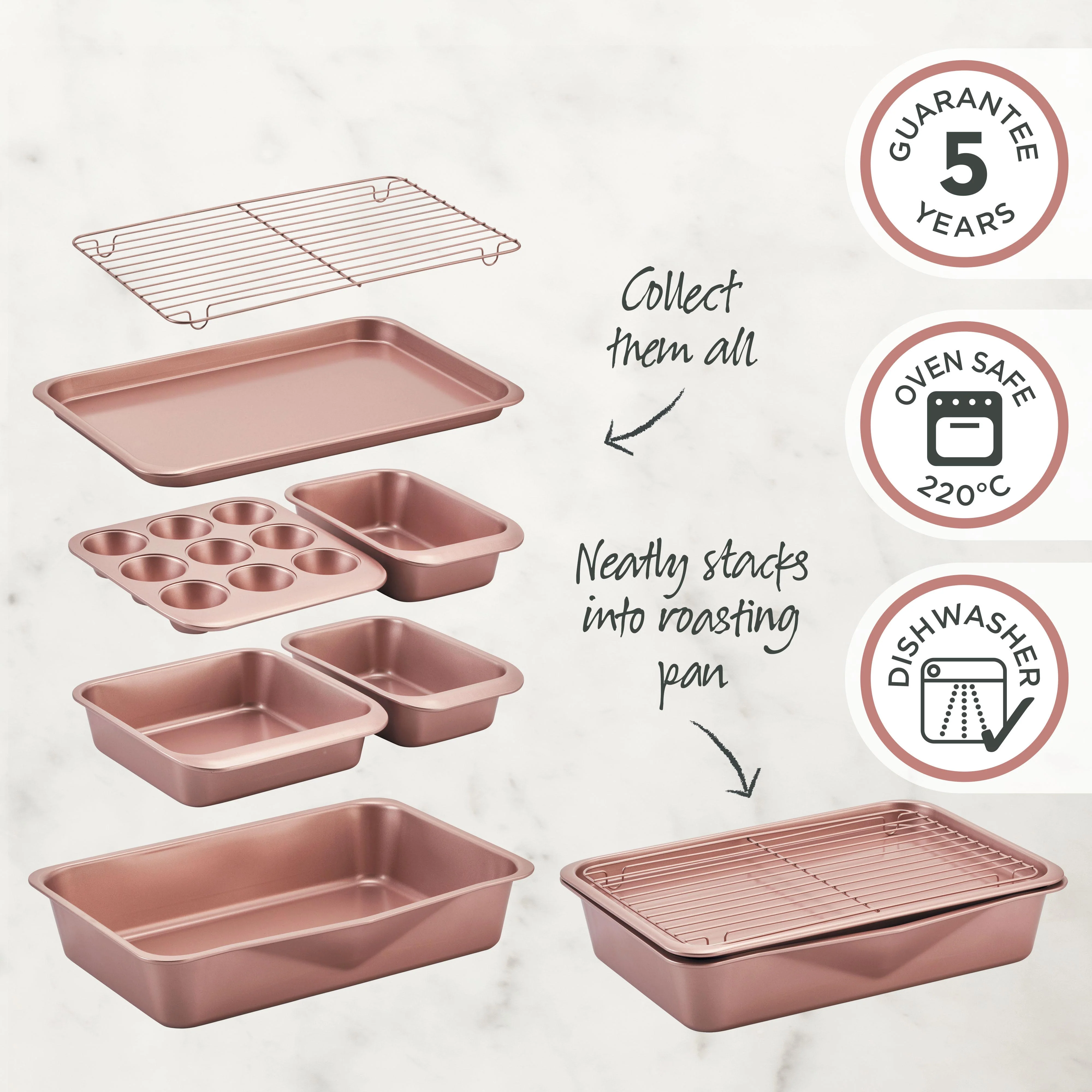 Rose Gold Smart Stack Muffin Pan 9 Cup - Image 4