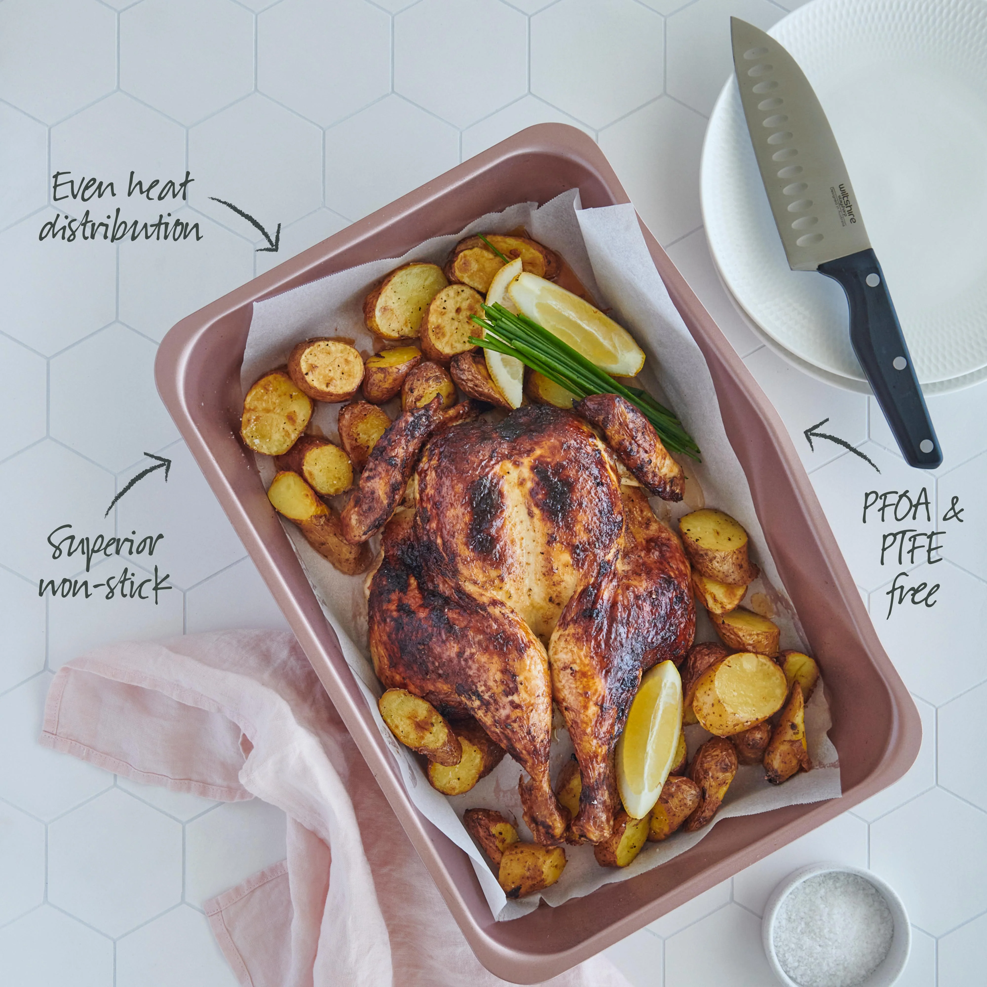 Rose Gold Smart Stack Roast Pan - Image 4
