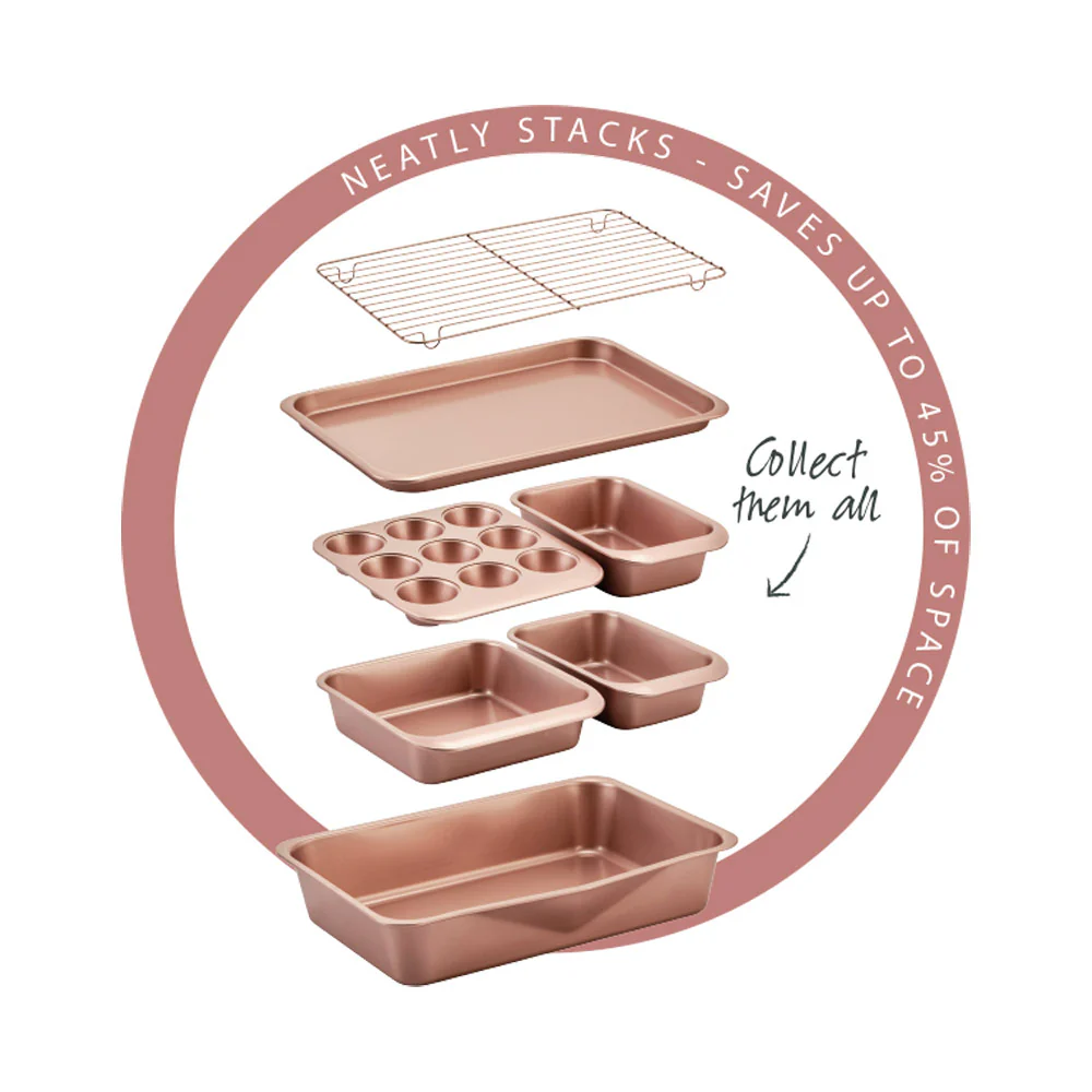 Rose Gold Smart Stack Roast Pan - Image 6