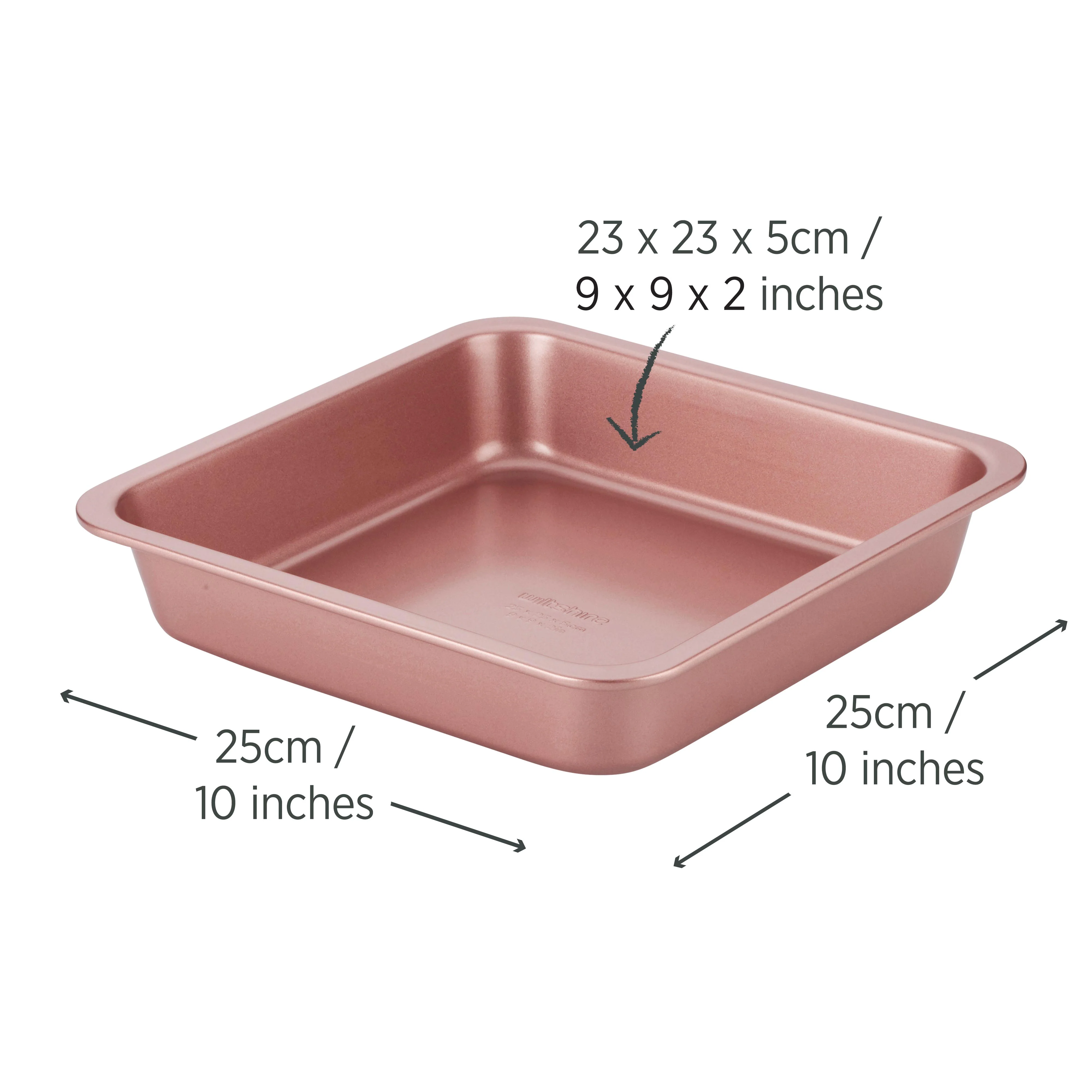 Rose Gold Square Cake Pan 23cm - Image 2