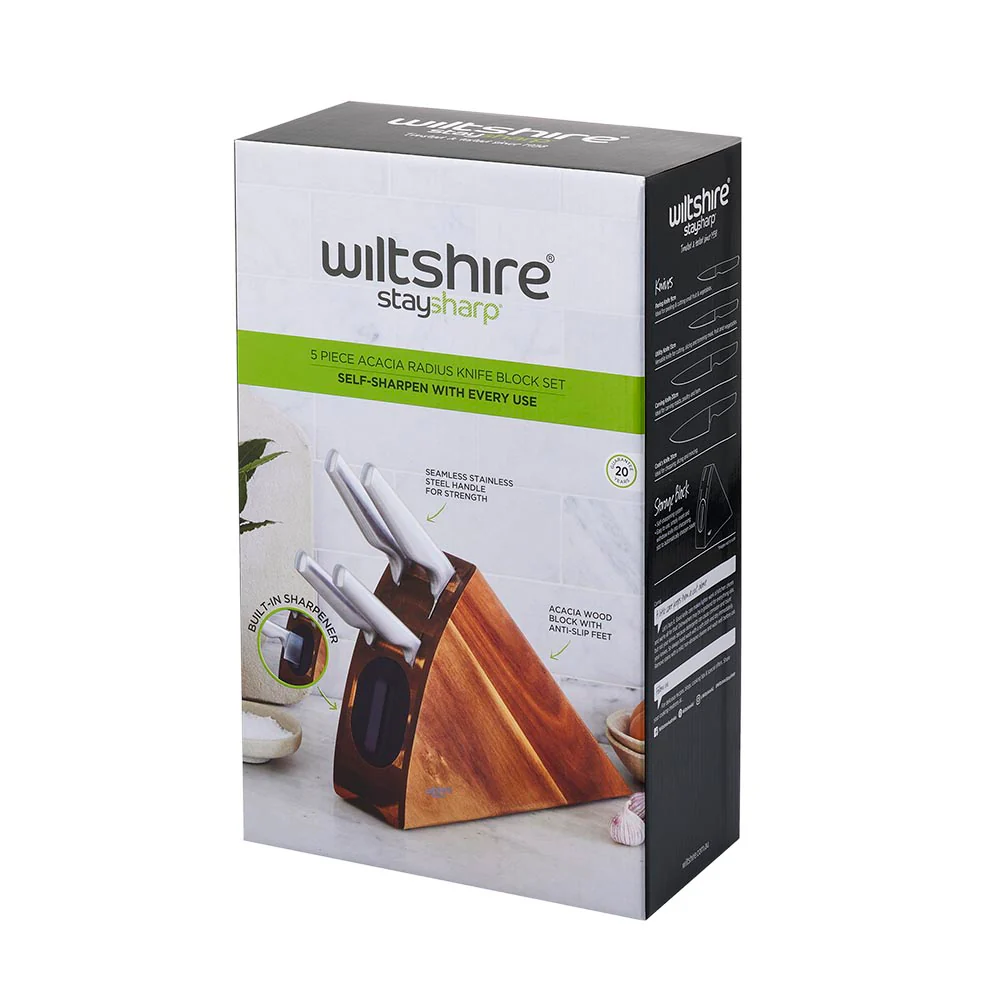 Staysharp Premium Stainless Steel Knife Block Set 5 Piece - Image 8