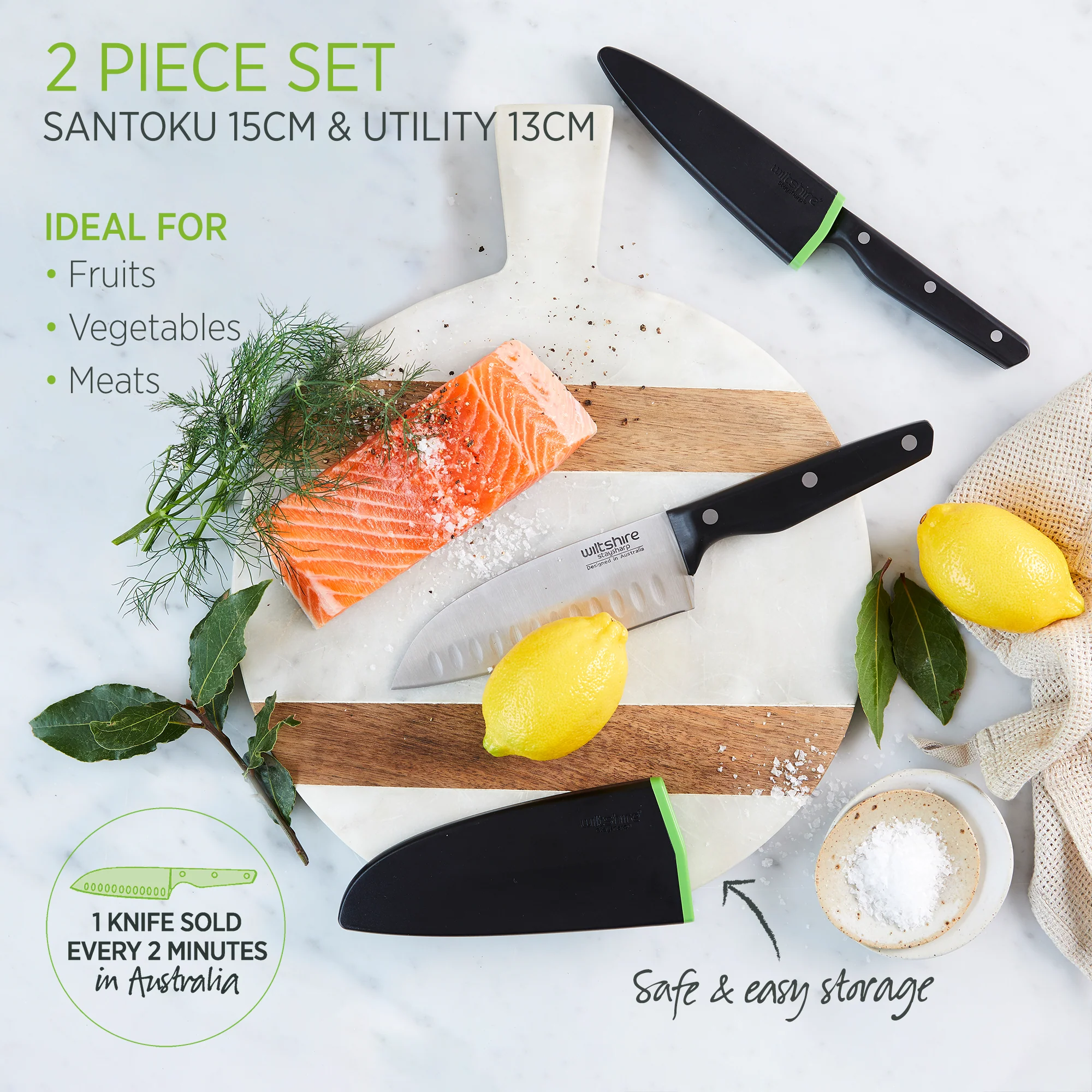 Staysharp Triple Rivet Duo Set Santoku & Utility Knife 2 Piece - Image 4