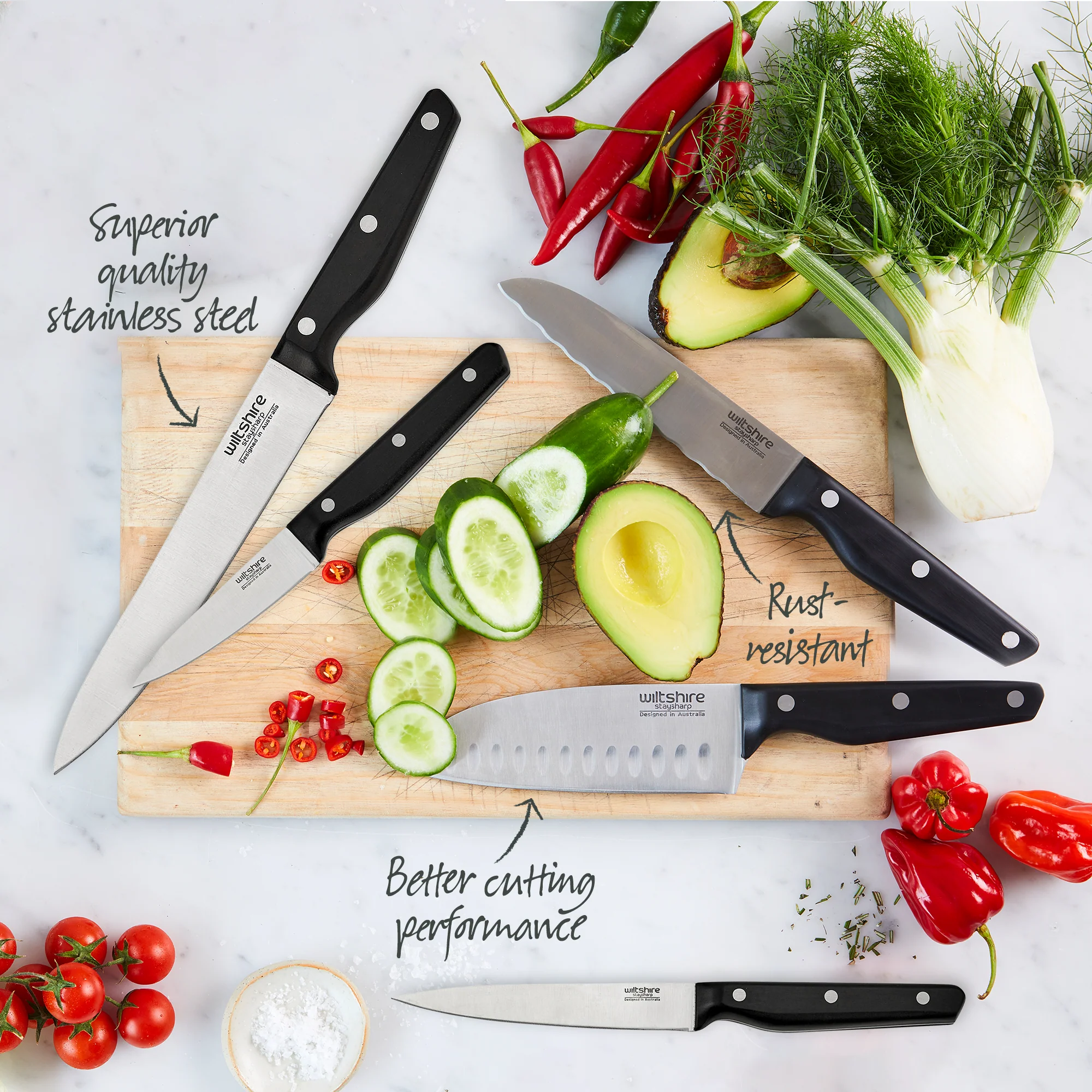Staysharp Triple Rivet Knife Block Set 6 Piece - Image 5