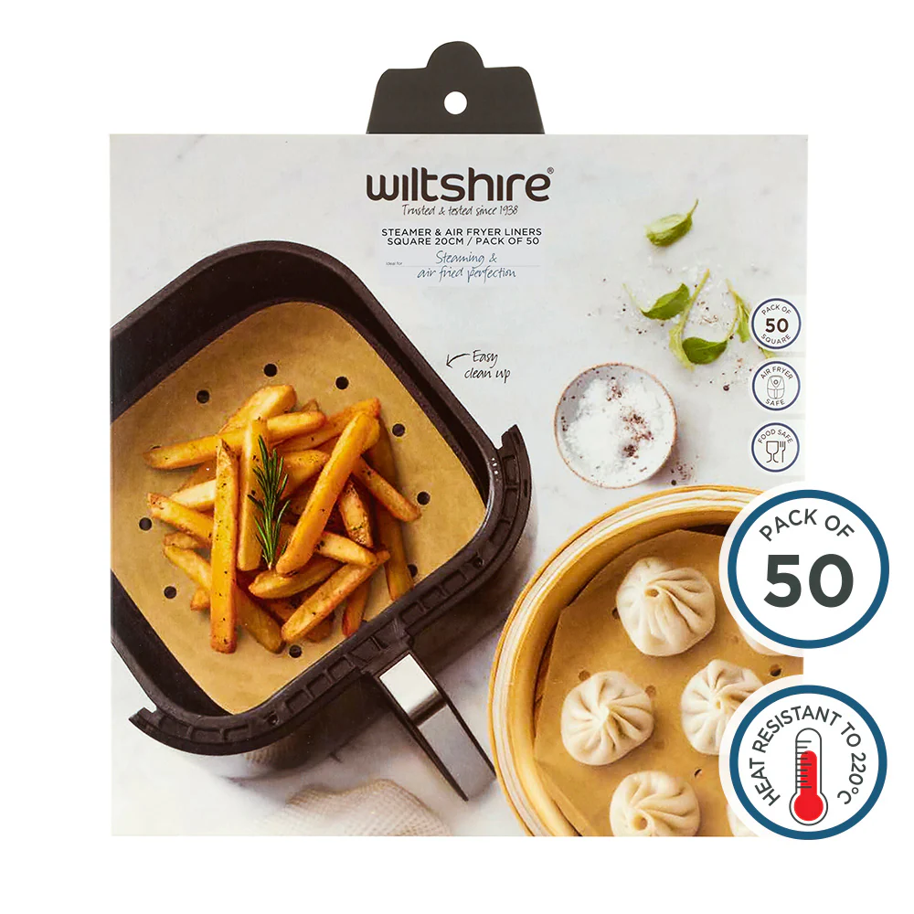 Steamer & Air Fryer Liners 20cm Pack of 50 Square - Image 3