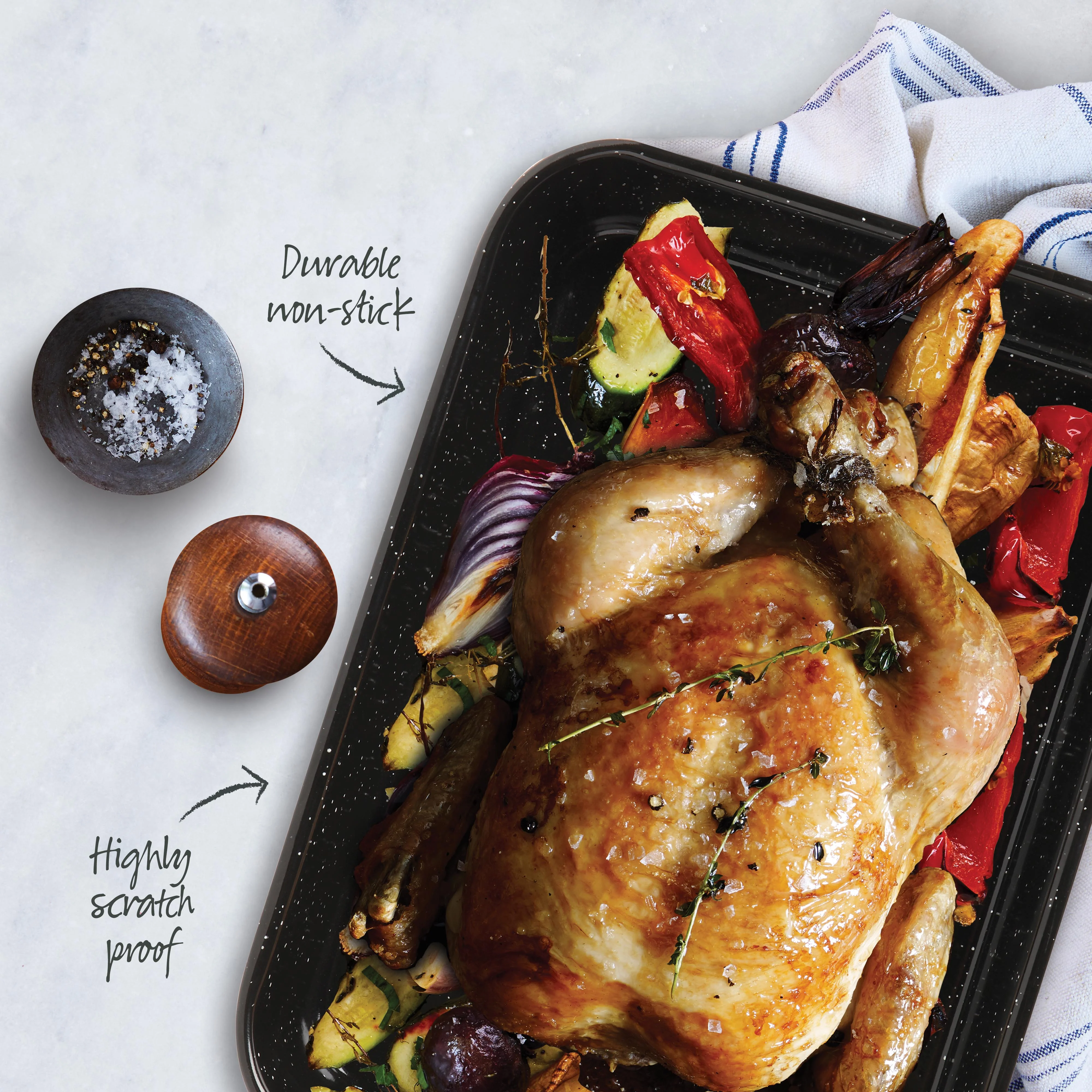 Vitreous Enamel Roaster Large 39cm - Image 3